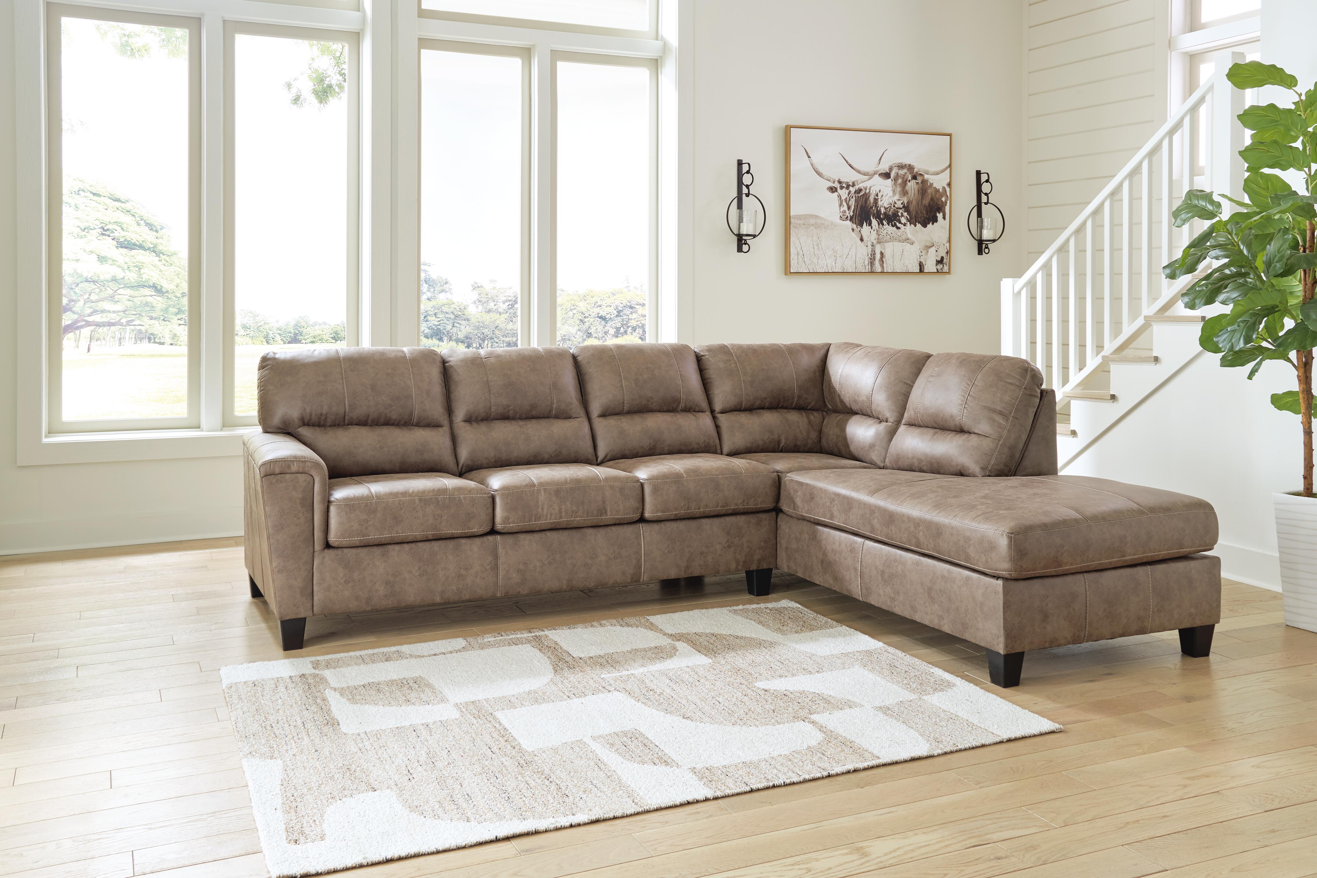 Navi 2-Piece Sectional Sofa Chaise, Fossil, large