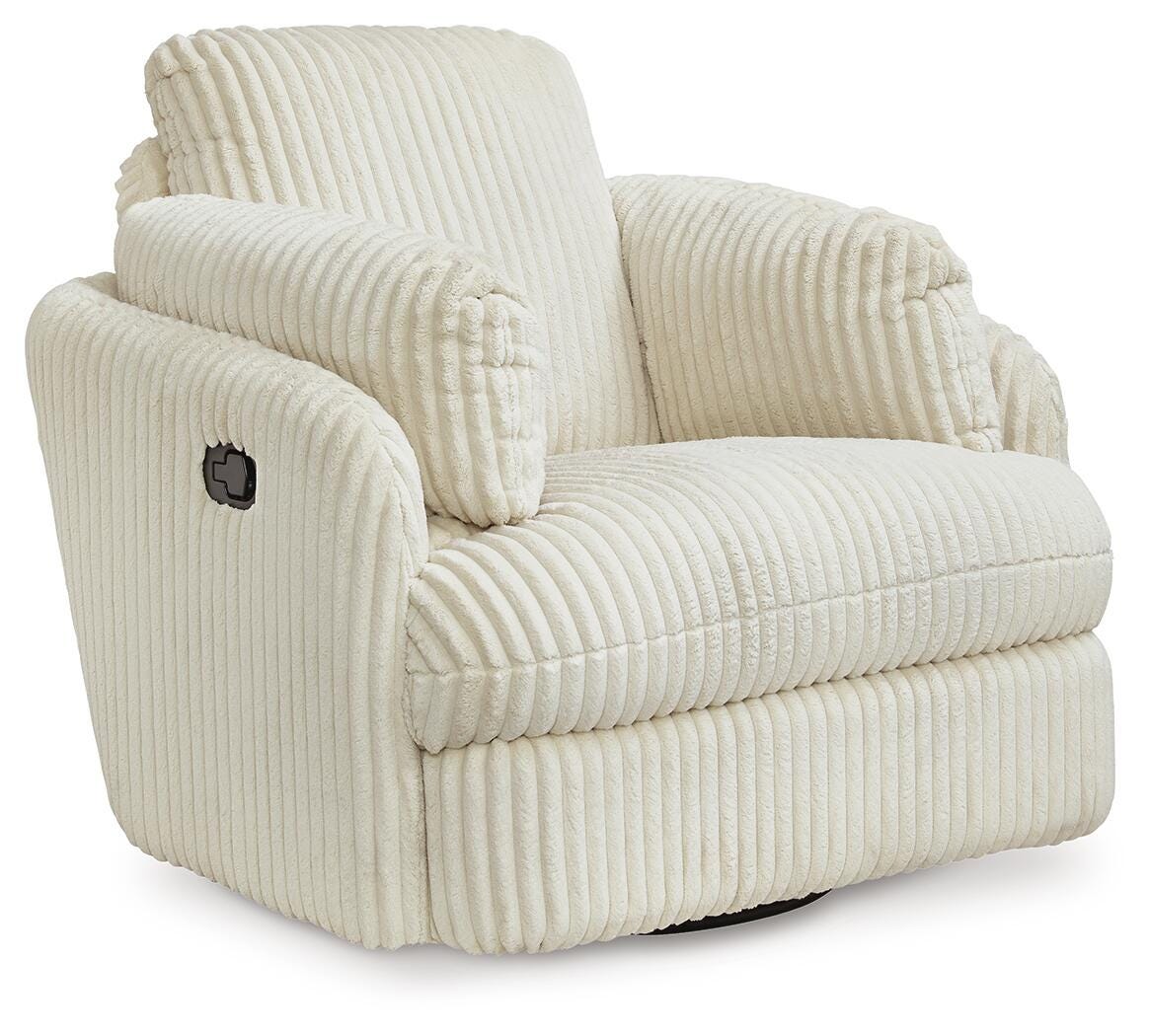 Tie-Breaker Swivel Glider Recliner, Ivory, large