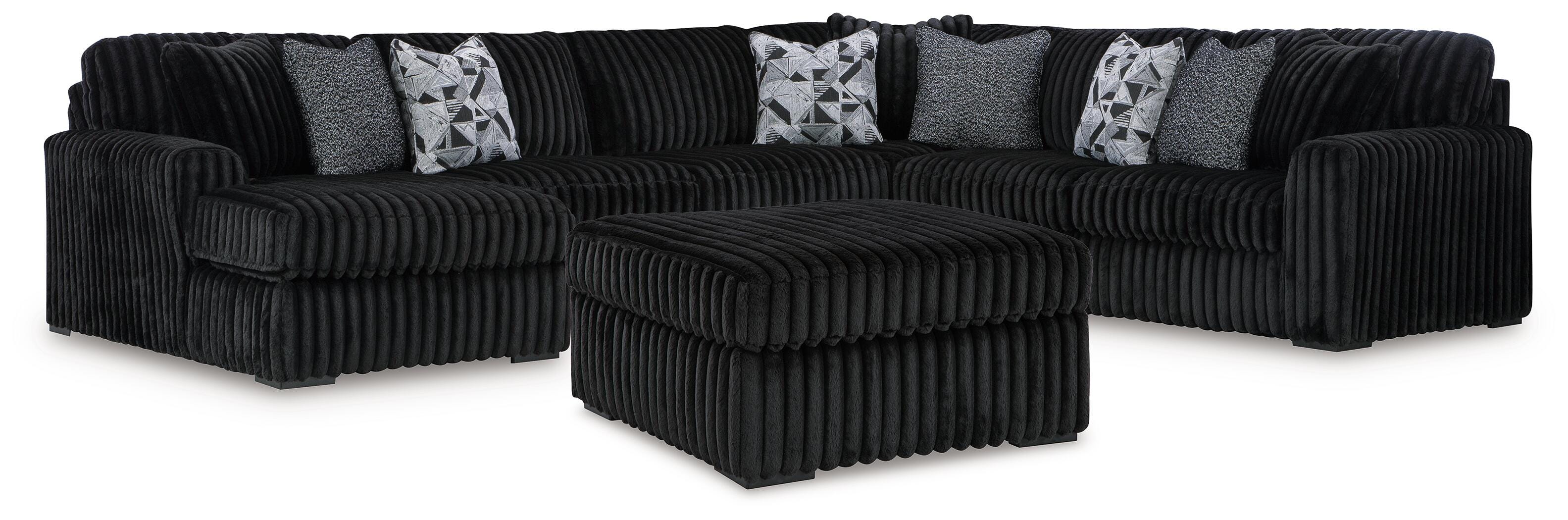 Midnight-Madness 4-Piece Sectional and Ottoman - image 1