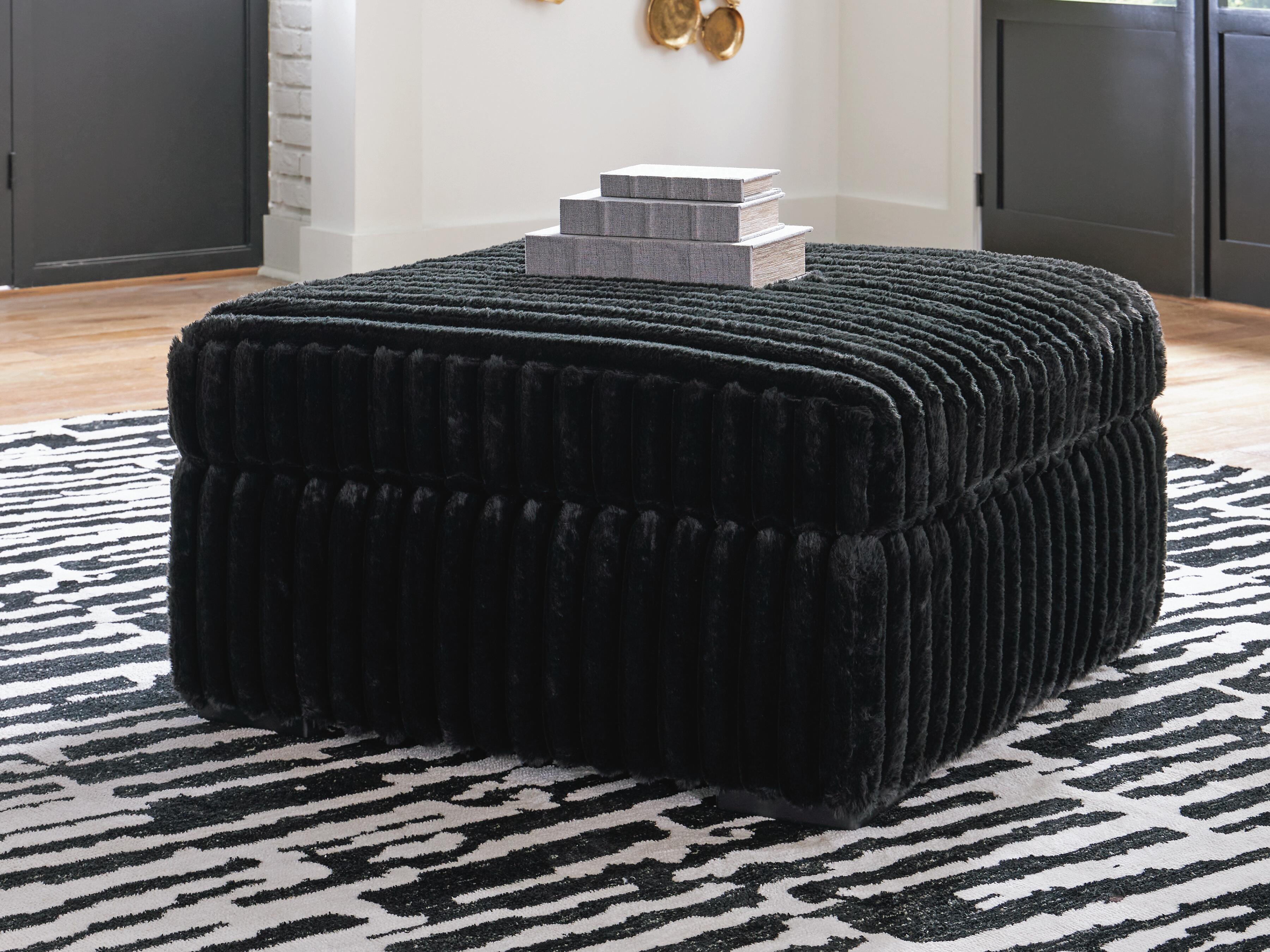 Midnight-Madness Oversized Accent Ottoman, Onyx, rollover