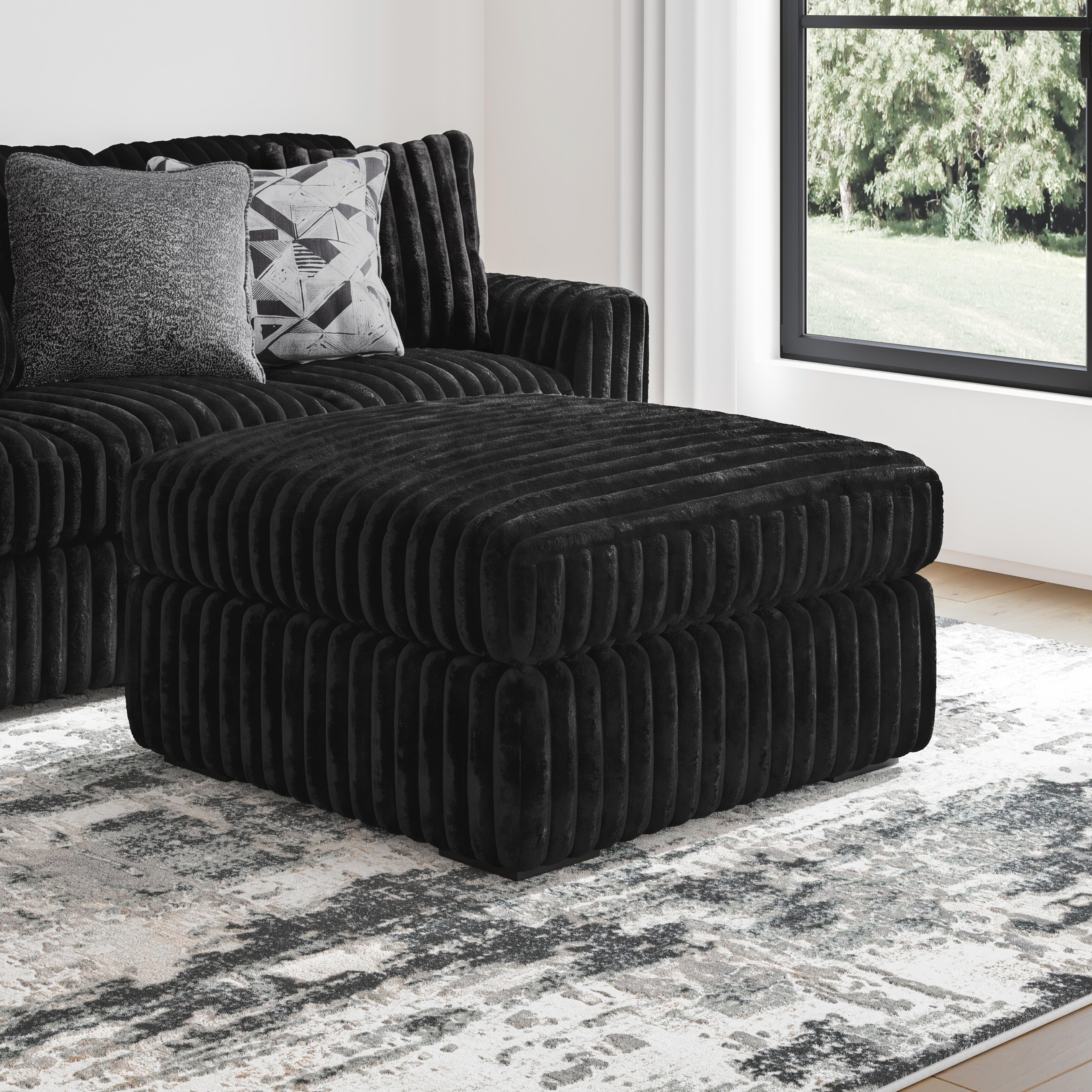 Midnight-Madness Oversized Accent Ottoman, Onyx, rollover