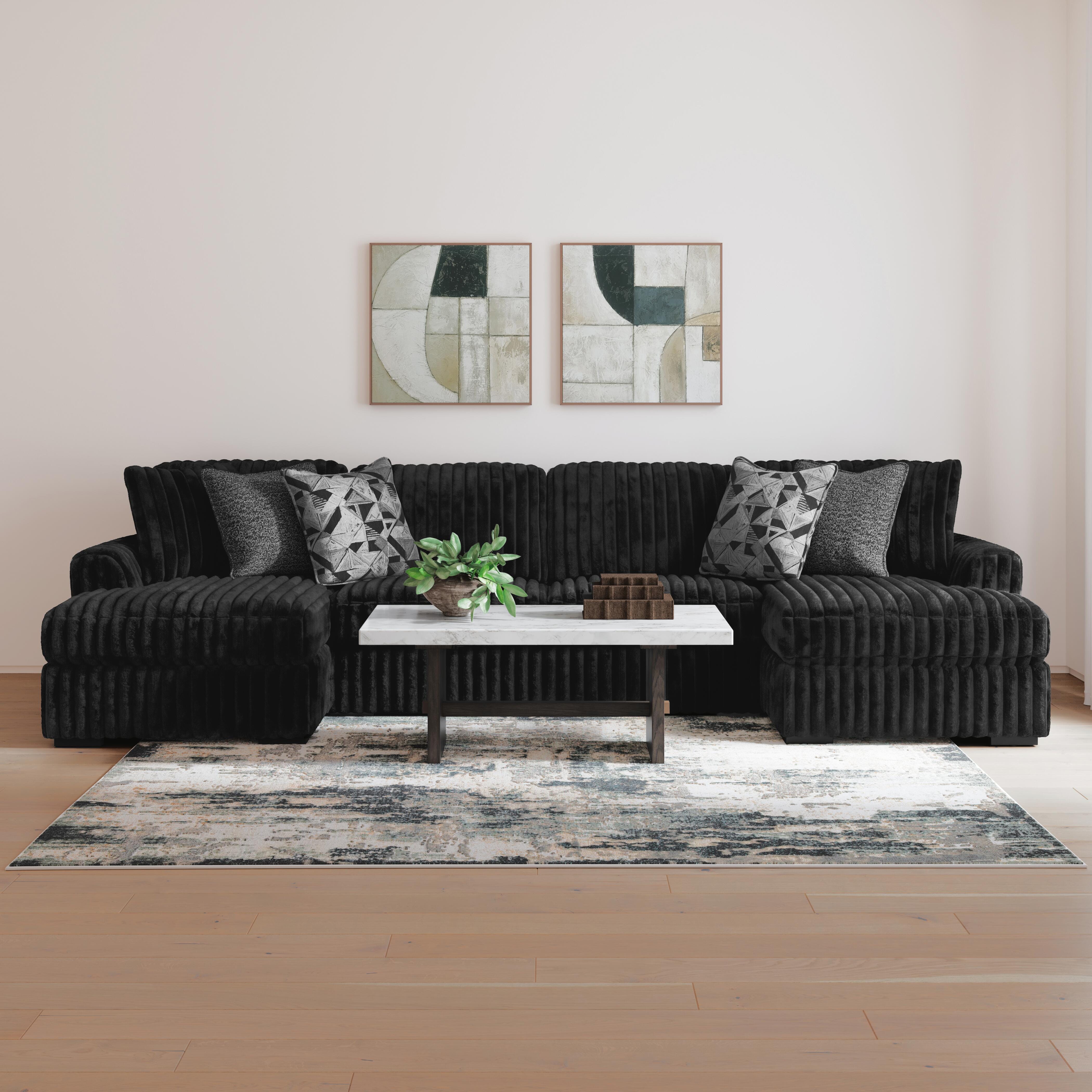 Midnight-Madness 3-Piece Sectional with Chaise, Onyx, large