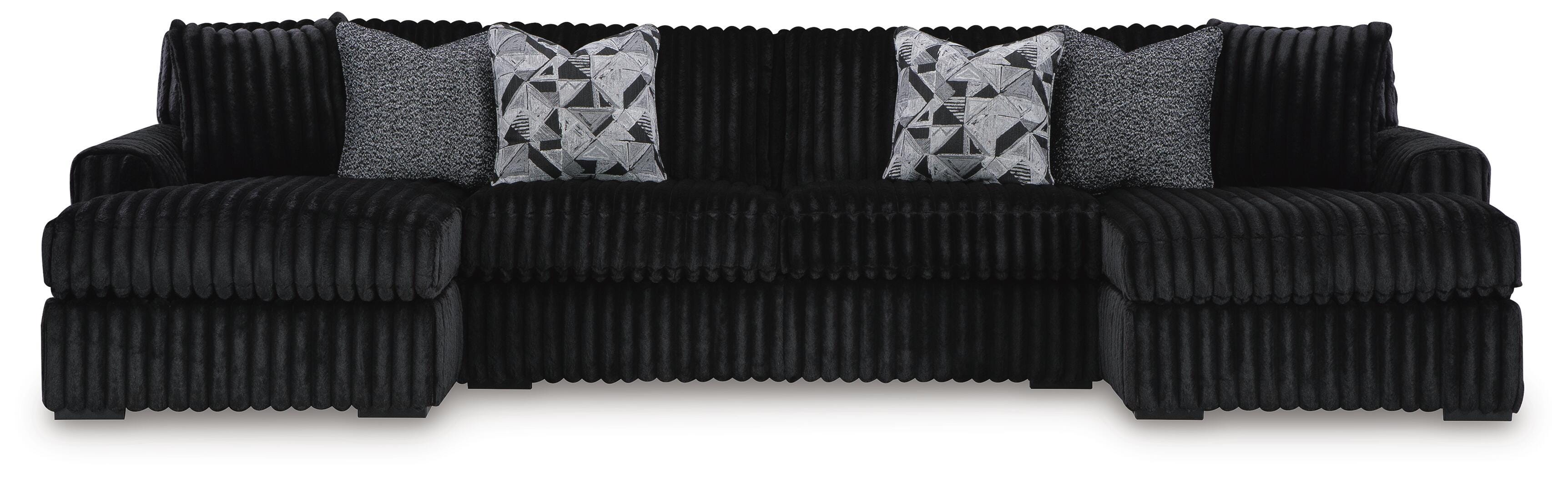 Midnight-Madness 3-Piece Sectional with Chaise, Onyx, large