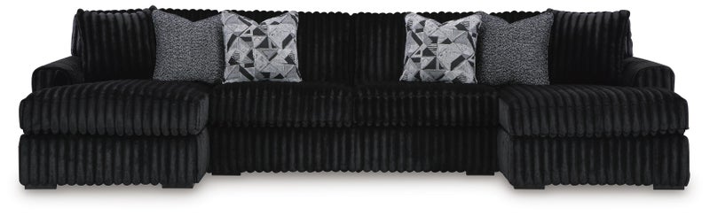 Midnight-Madness 3-Piece Sectional with Double Chaise
