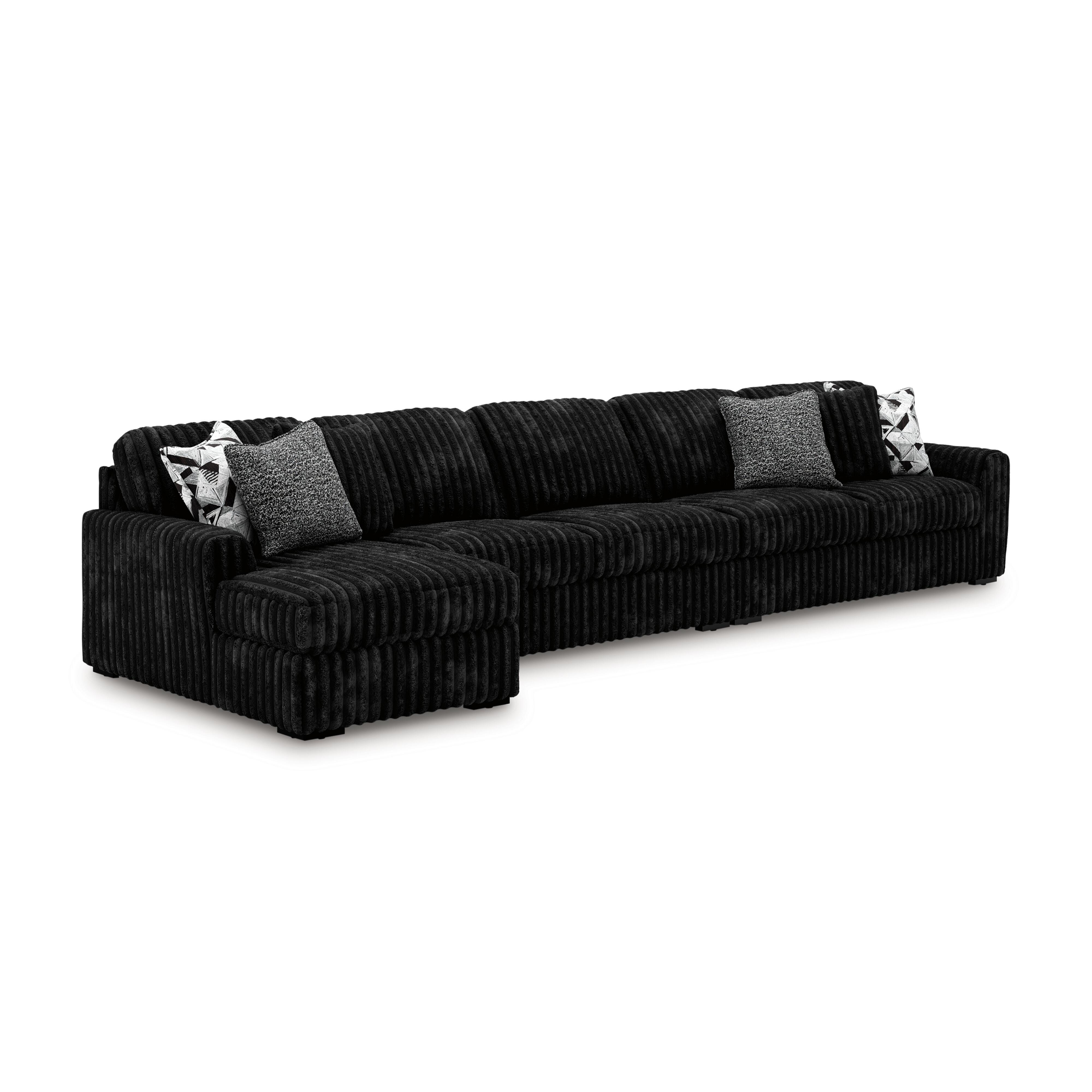Midnight-Madness 3-Piece Sectional with Chaise, Onyx, large