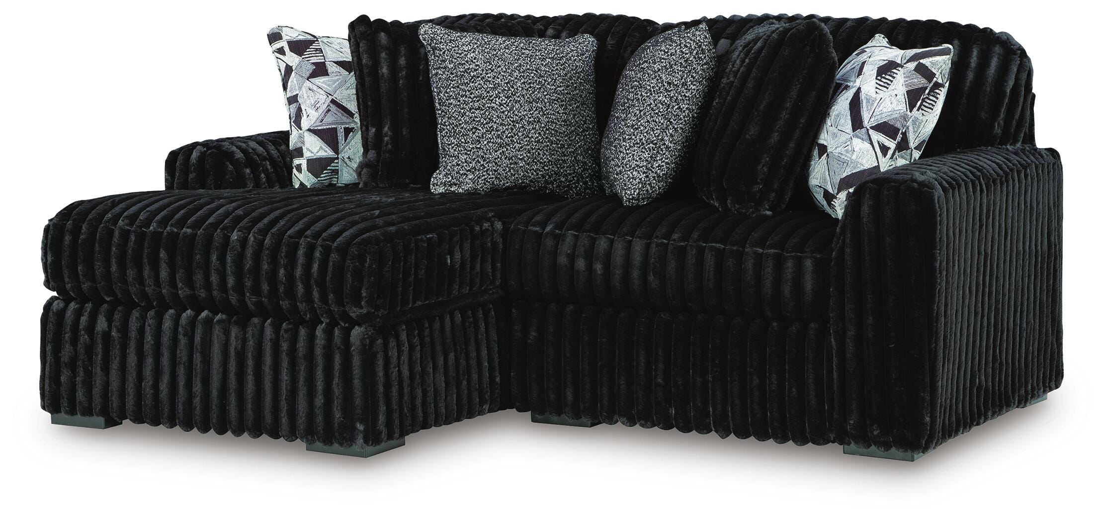 Midnight-Madness 2-Piece Sectional with Chaise, Onyx, large