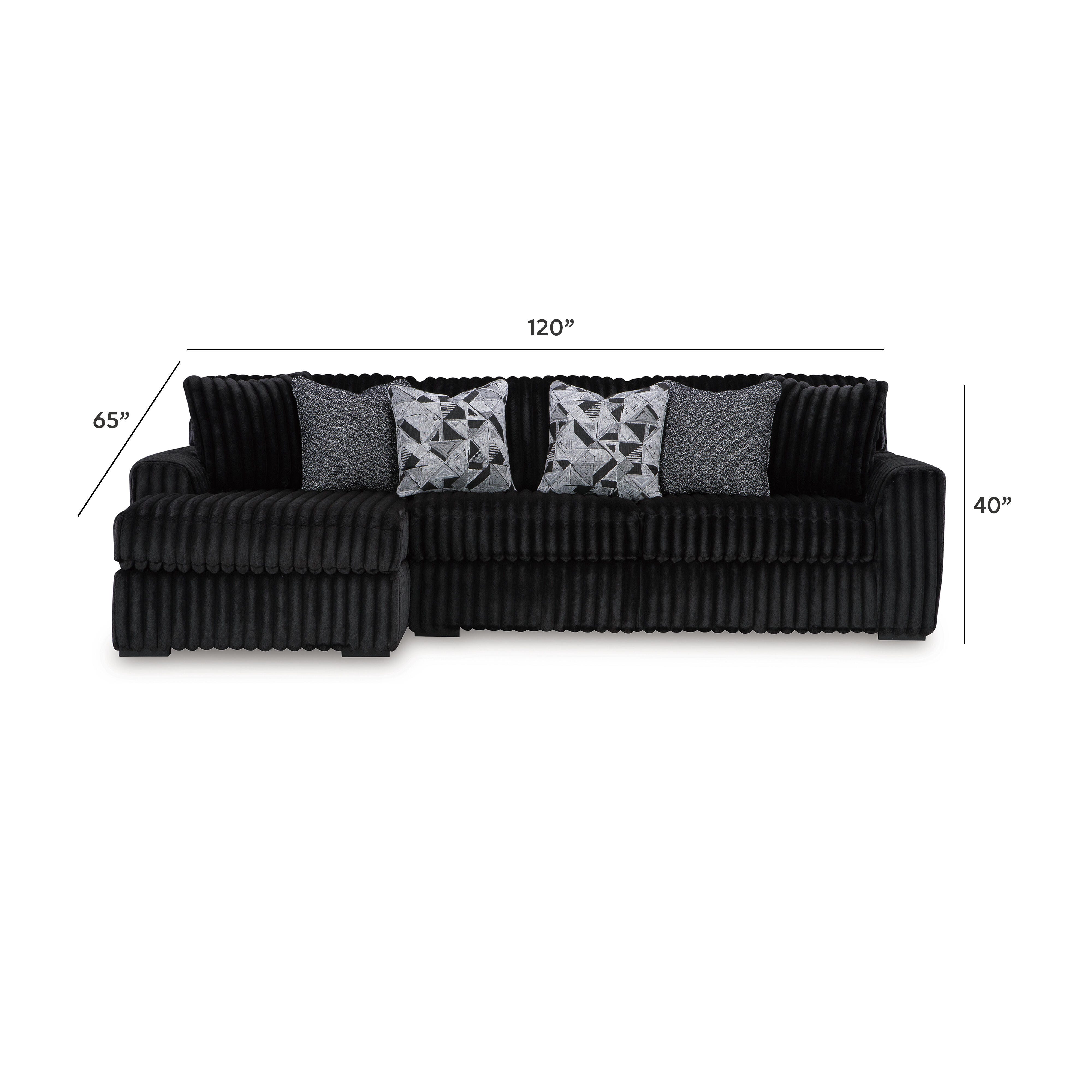 Sofá seccional de dos piezas con chaise longue Midnight-Madness - image 9