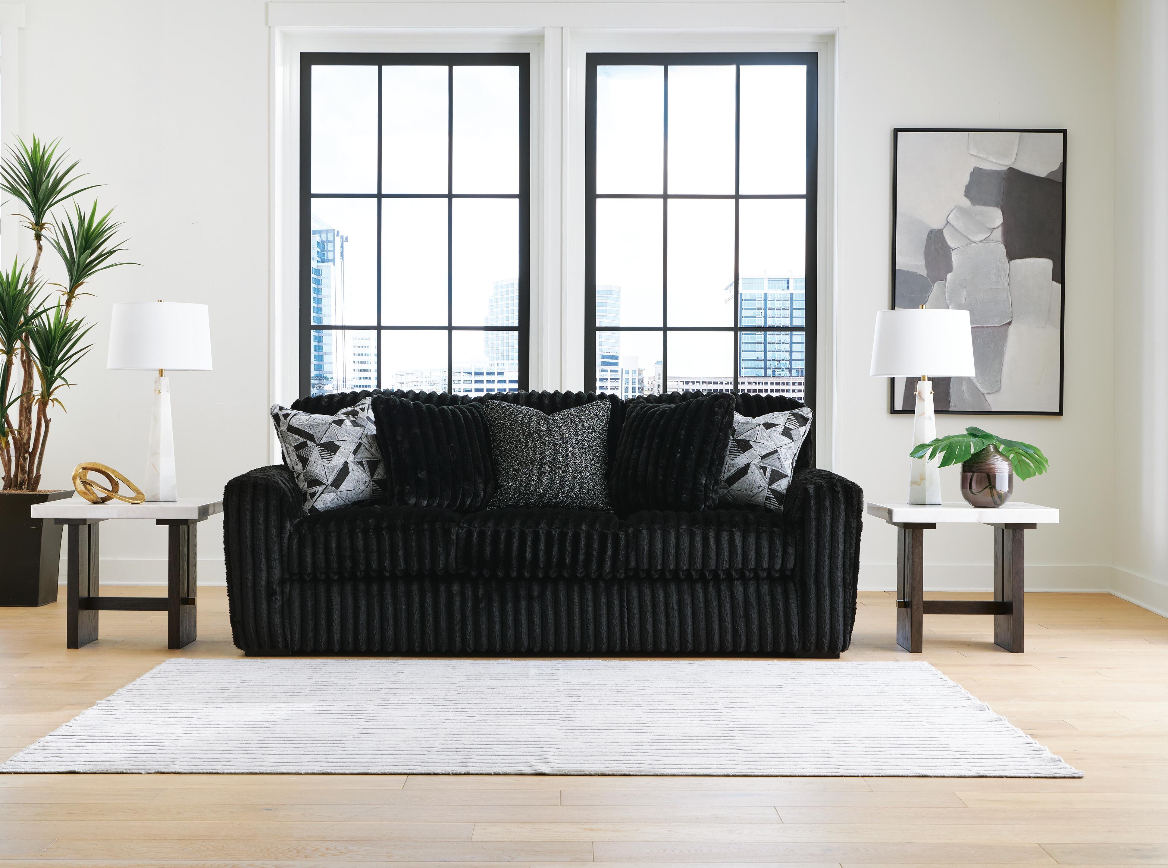 Midnight-Madness Sofa and Loveseat, Onyx, large
