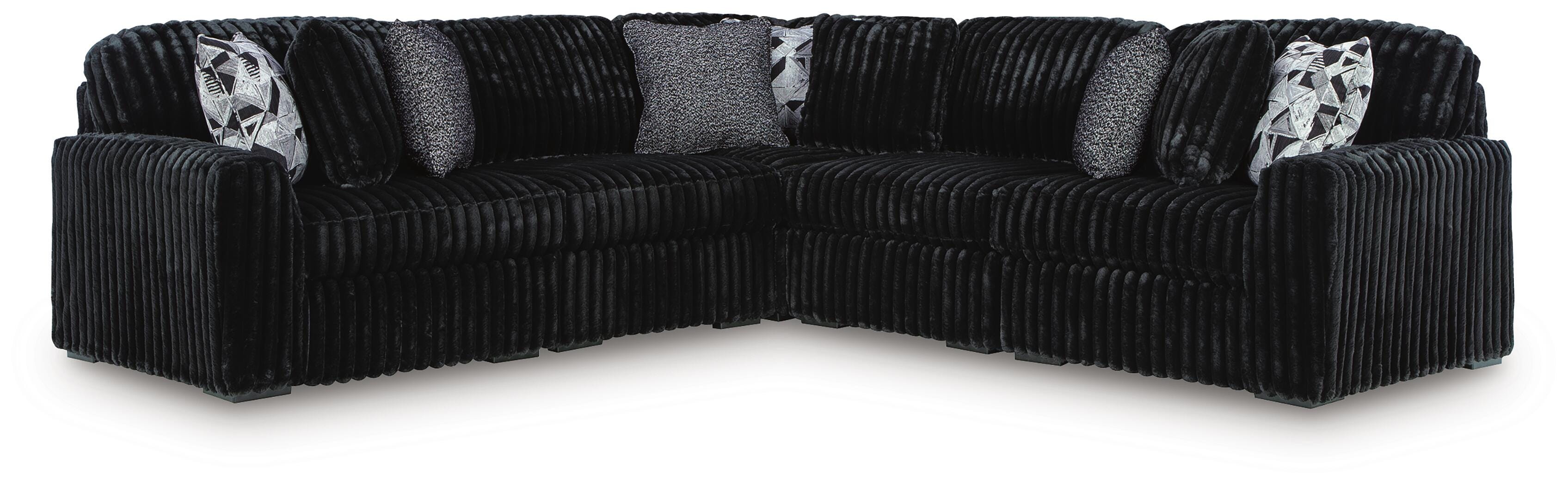 Midnight-Madness 5-Piece Sectional, Onyx, large