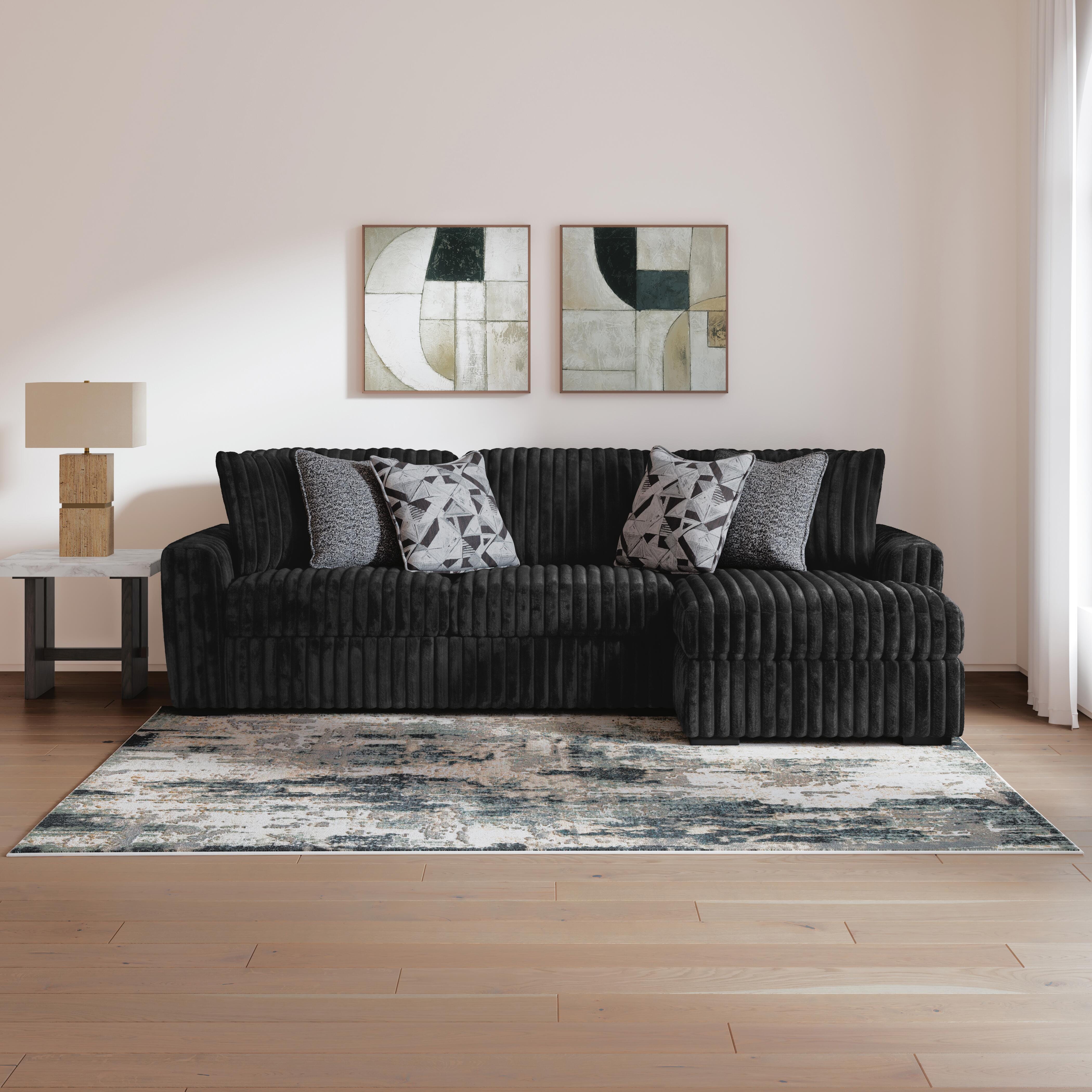 Midnight-Madness 2-Piece Sectional Sofa with Chaise, Onyx, large