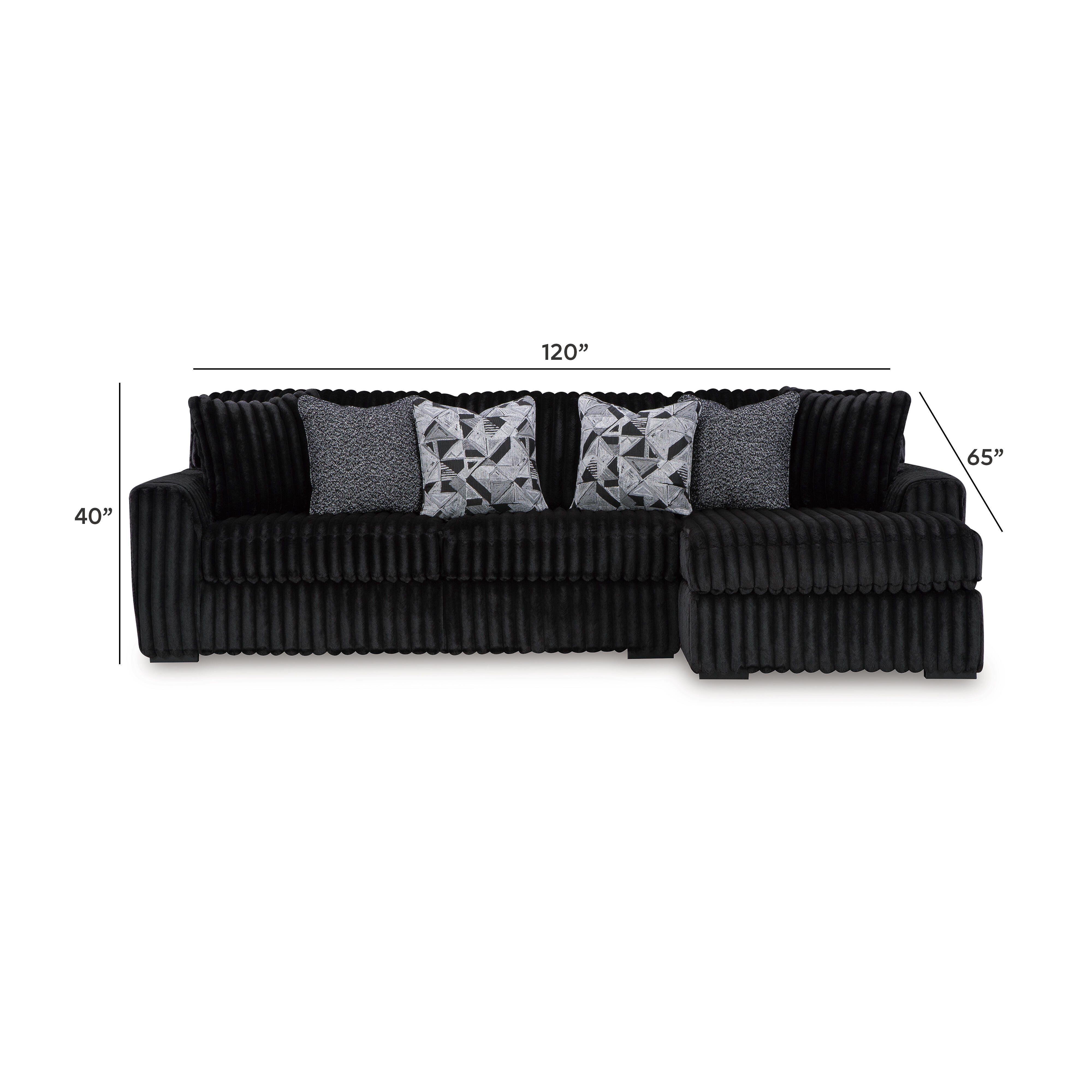 Sofá seccional de dos piezas con chaise longue Midnight-Madness - image 9