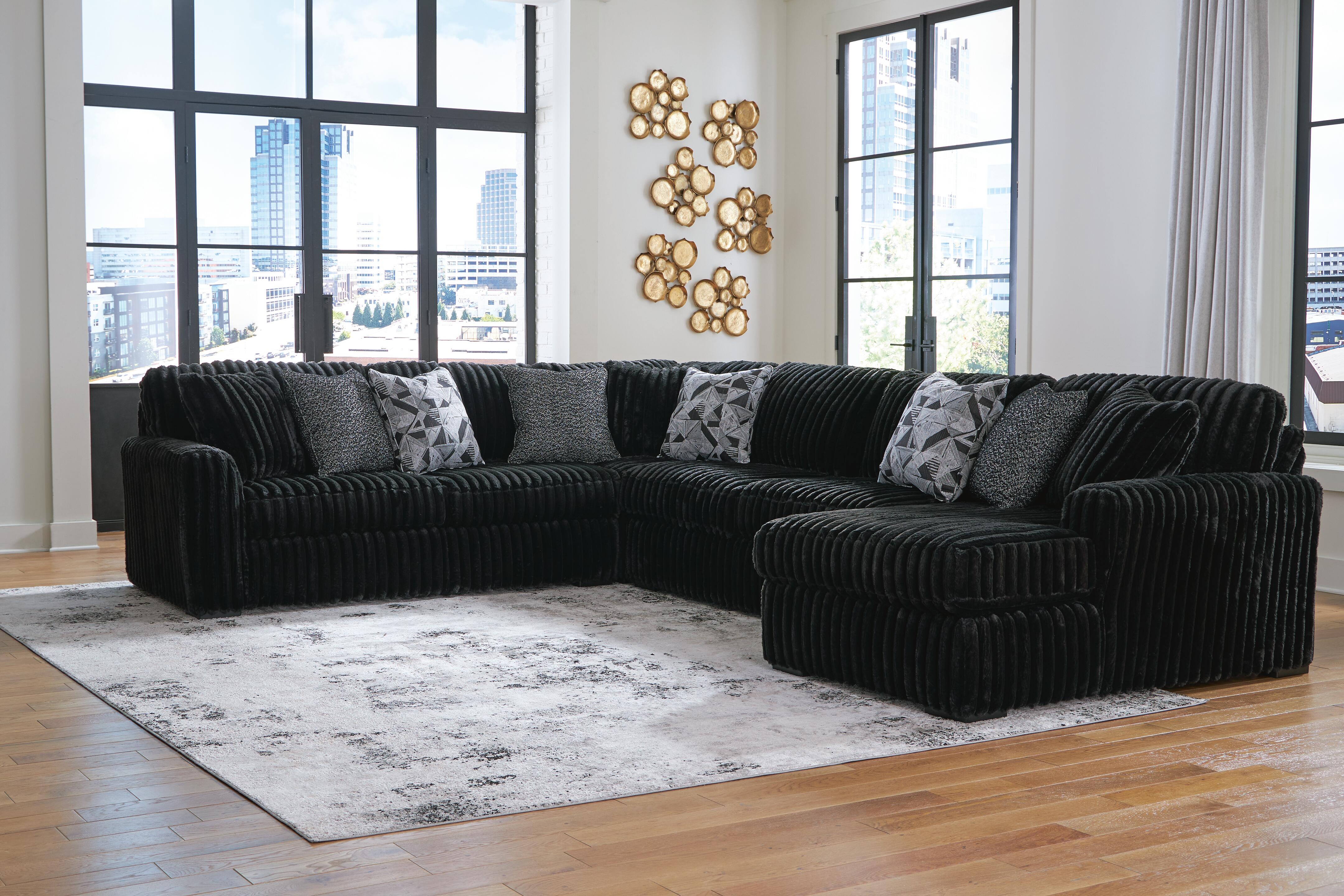 Midnight-Madness 4-Piece Sectional with Chaise - image 1