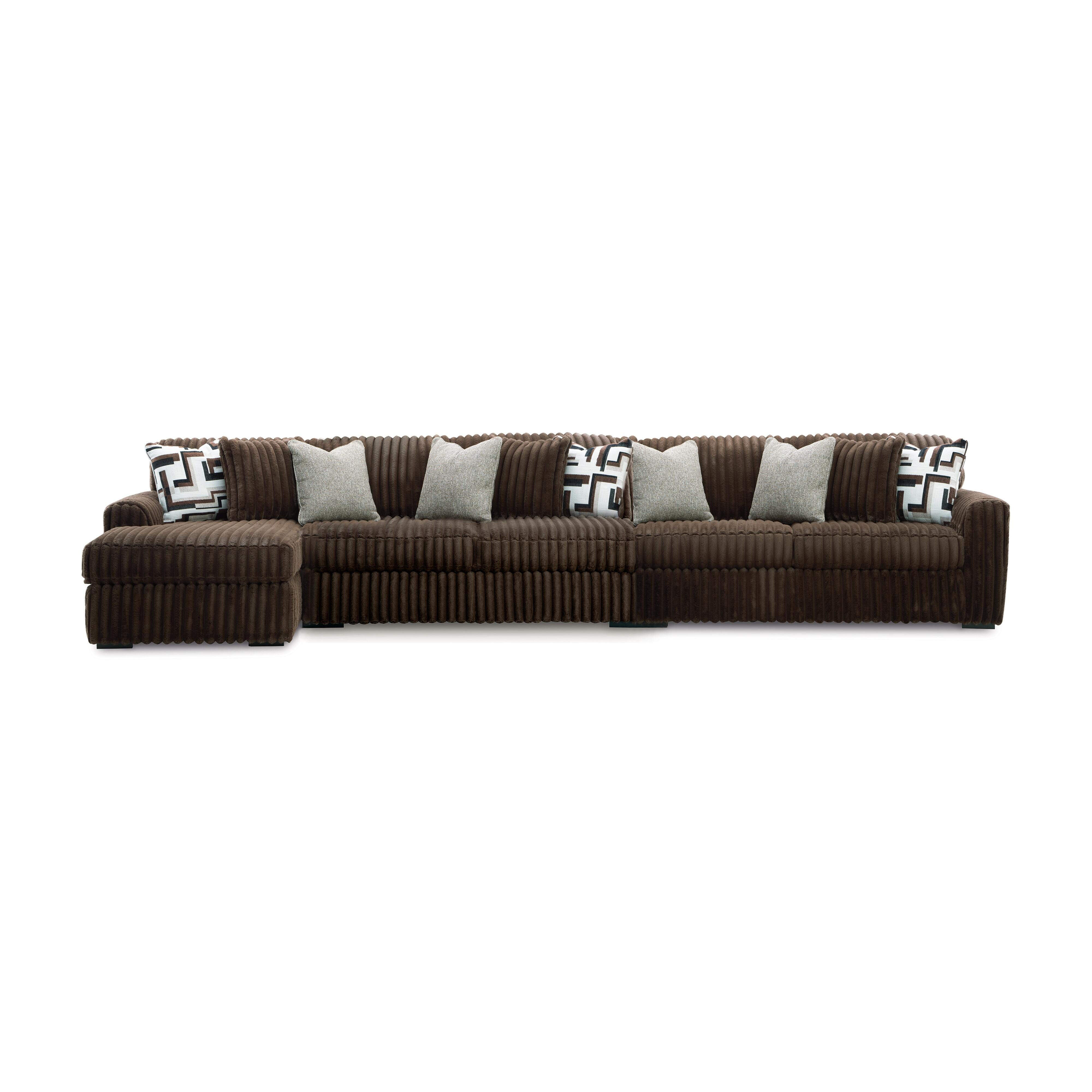 Midnight-Madness 3-Piece Sectional with Chaise, Chocolate, large