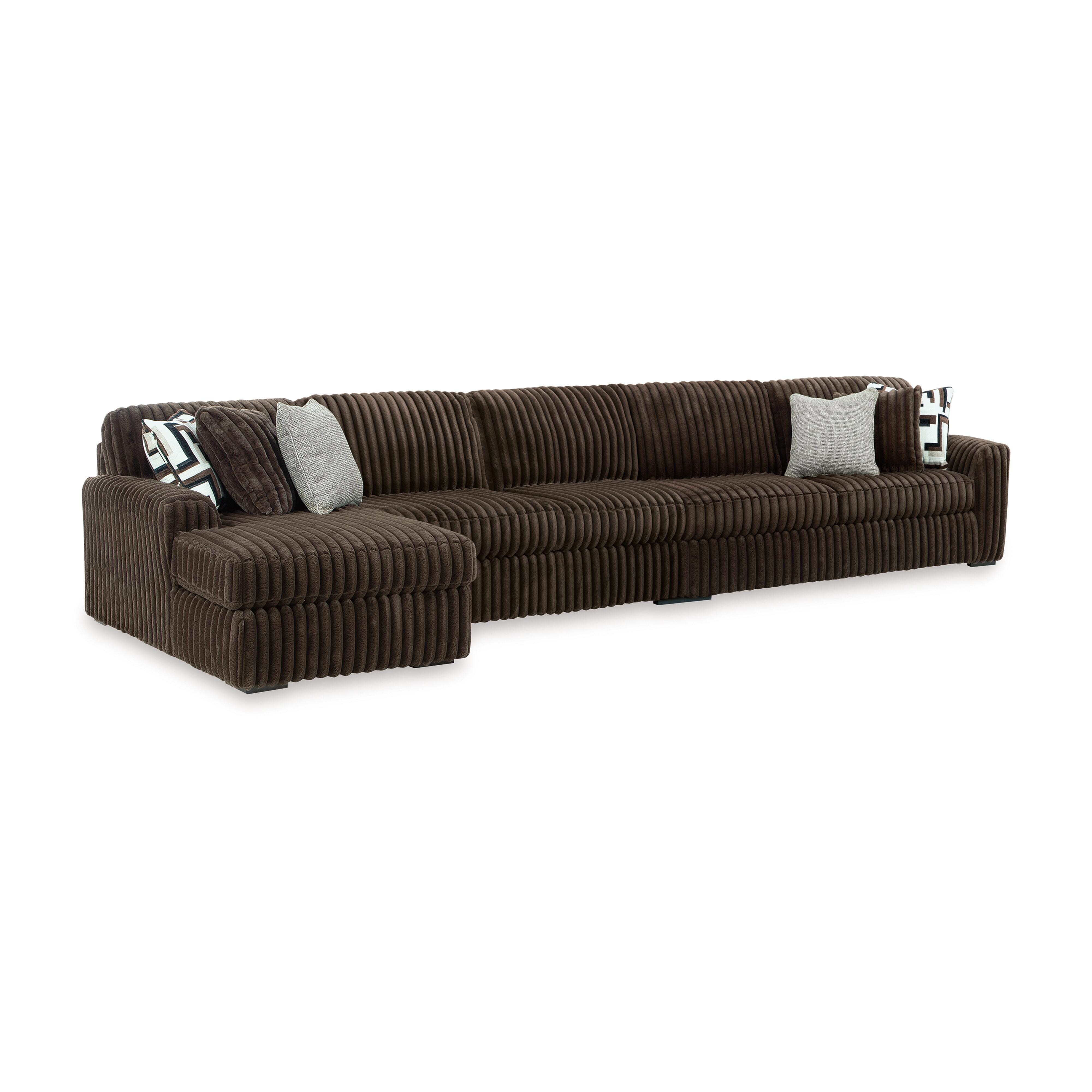 Midnight-Madness 3-Piece Sectional with Chaise, Chocolate, large