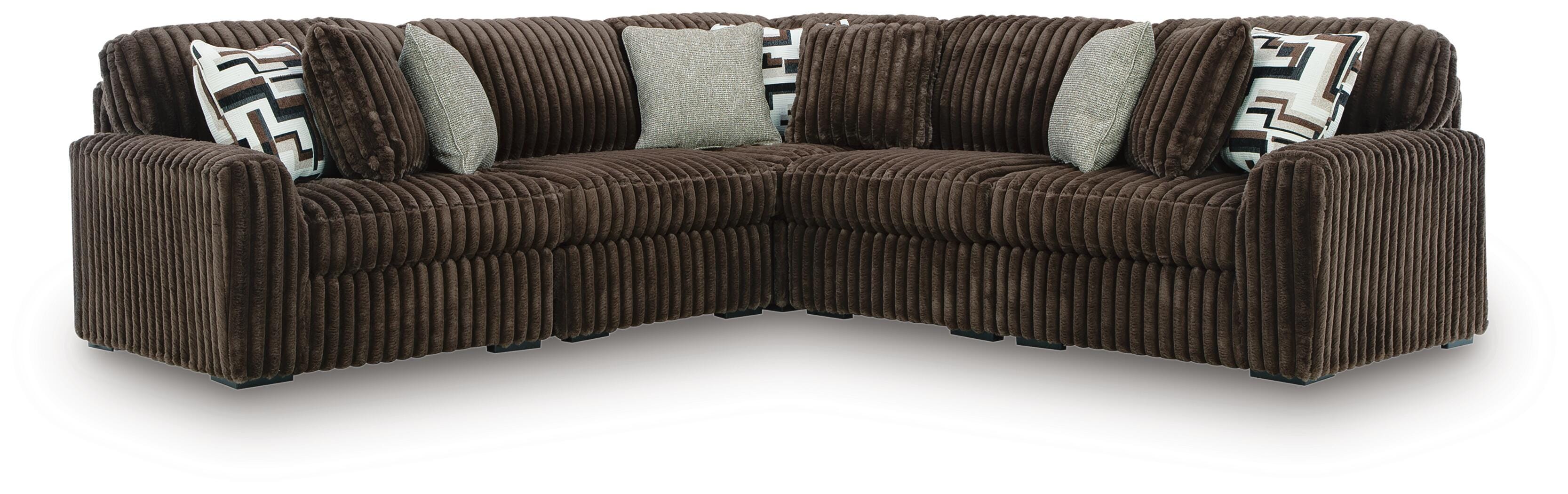 Midnight-Madness 5-Piece Sectional, Chocolate, large