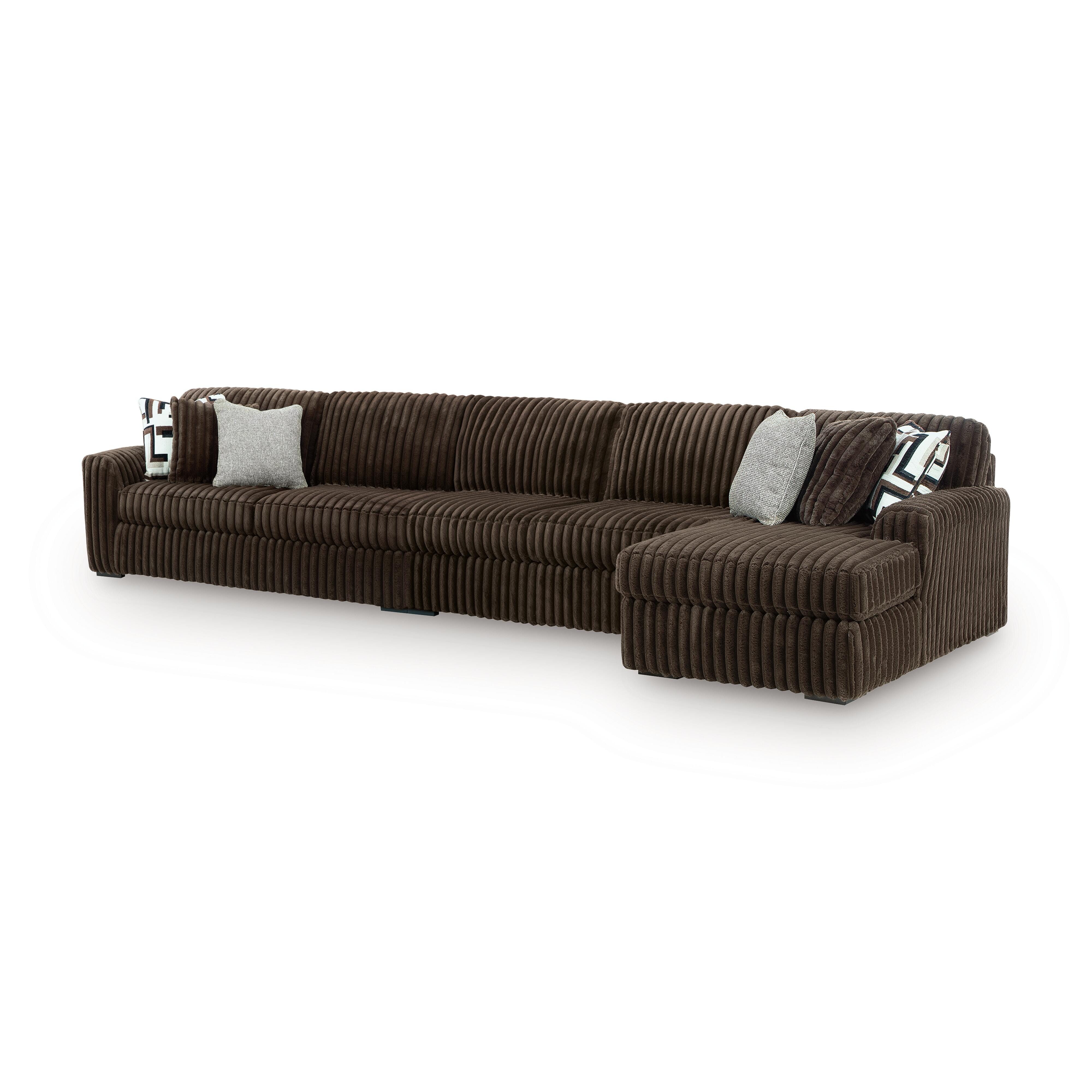 Midnight-Madness 3-Piece Sectional with Chaise, Chocolate, large