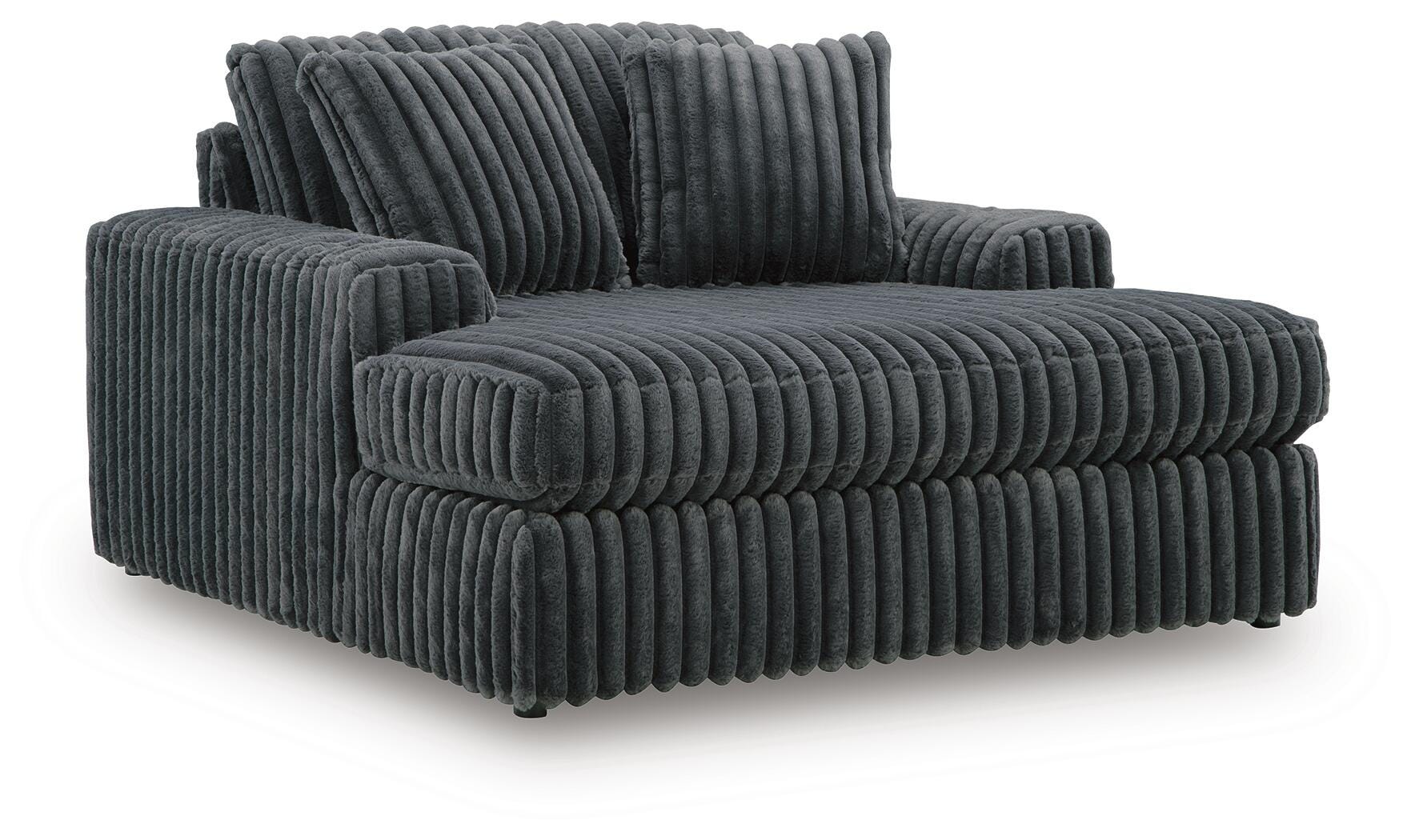 Midnight-Madness Oversized Chaise, Gunmetal, large