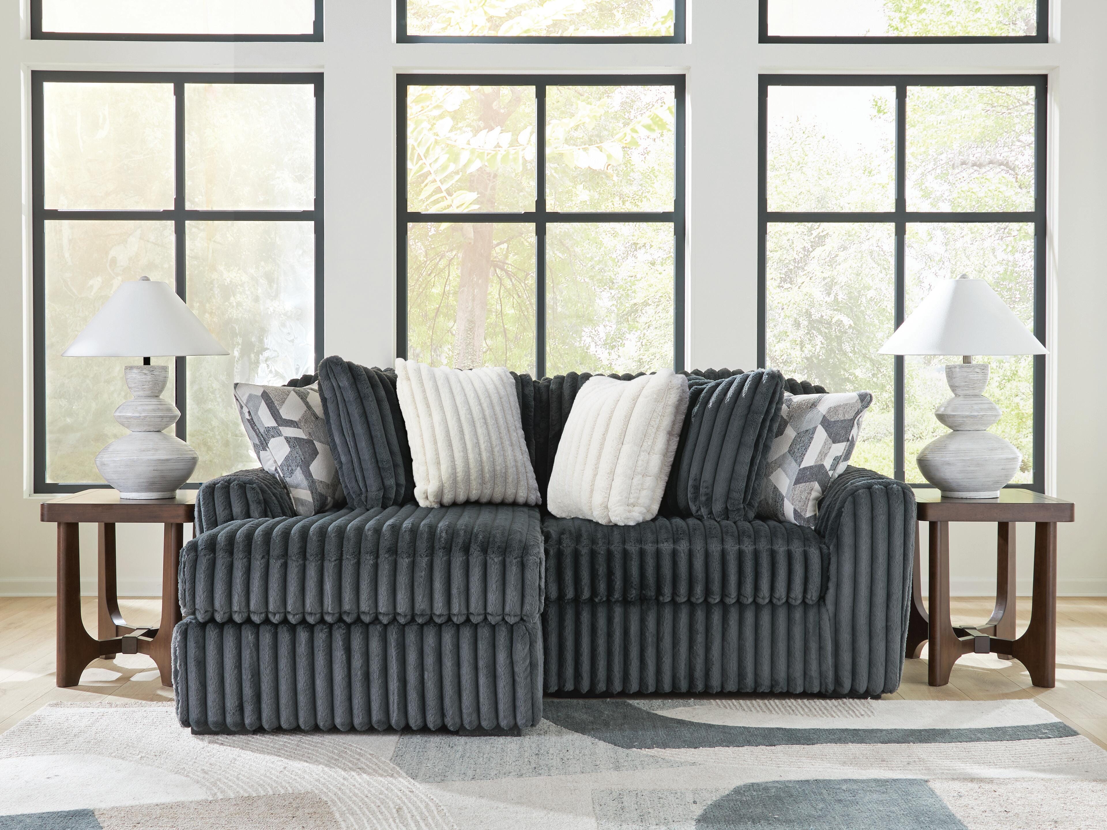 Midnight-Madness 2-Piece Sectional with Chaise, Gunmetal, large
