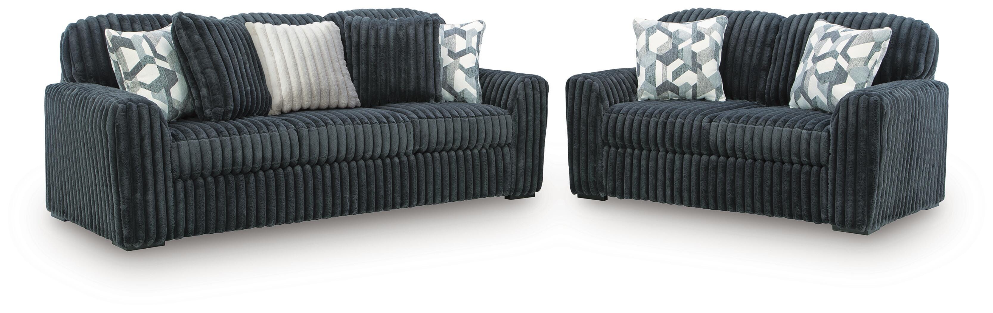 Midnight-Madness Sofa and Loveseat, Gunmetal, large