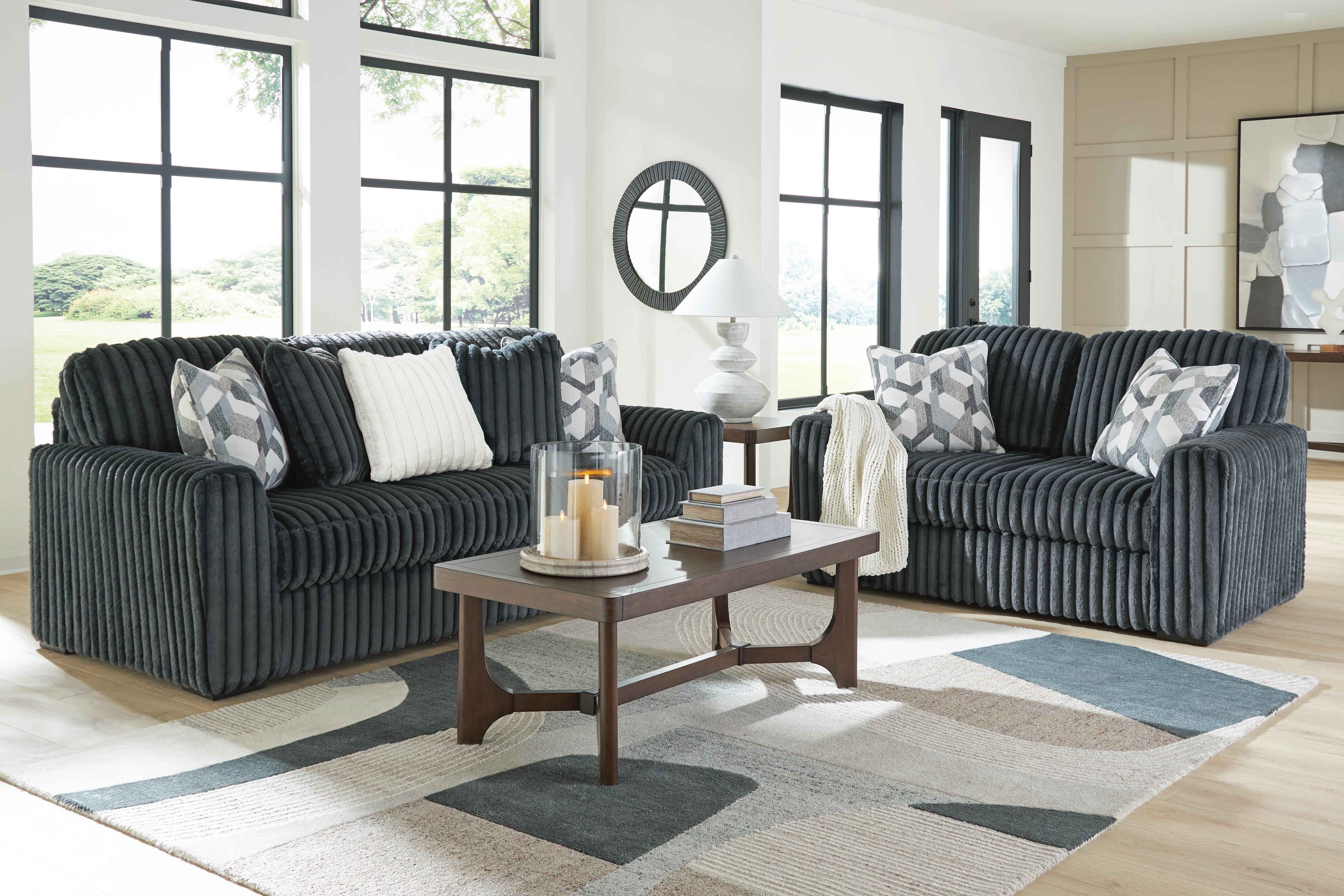 Midnight-Madness Sofa and Loveseat, Gunmetal, large