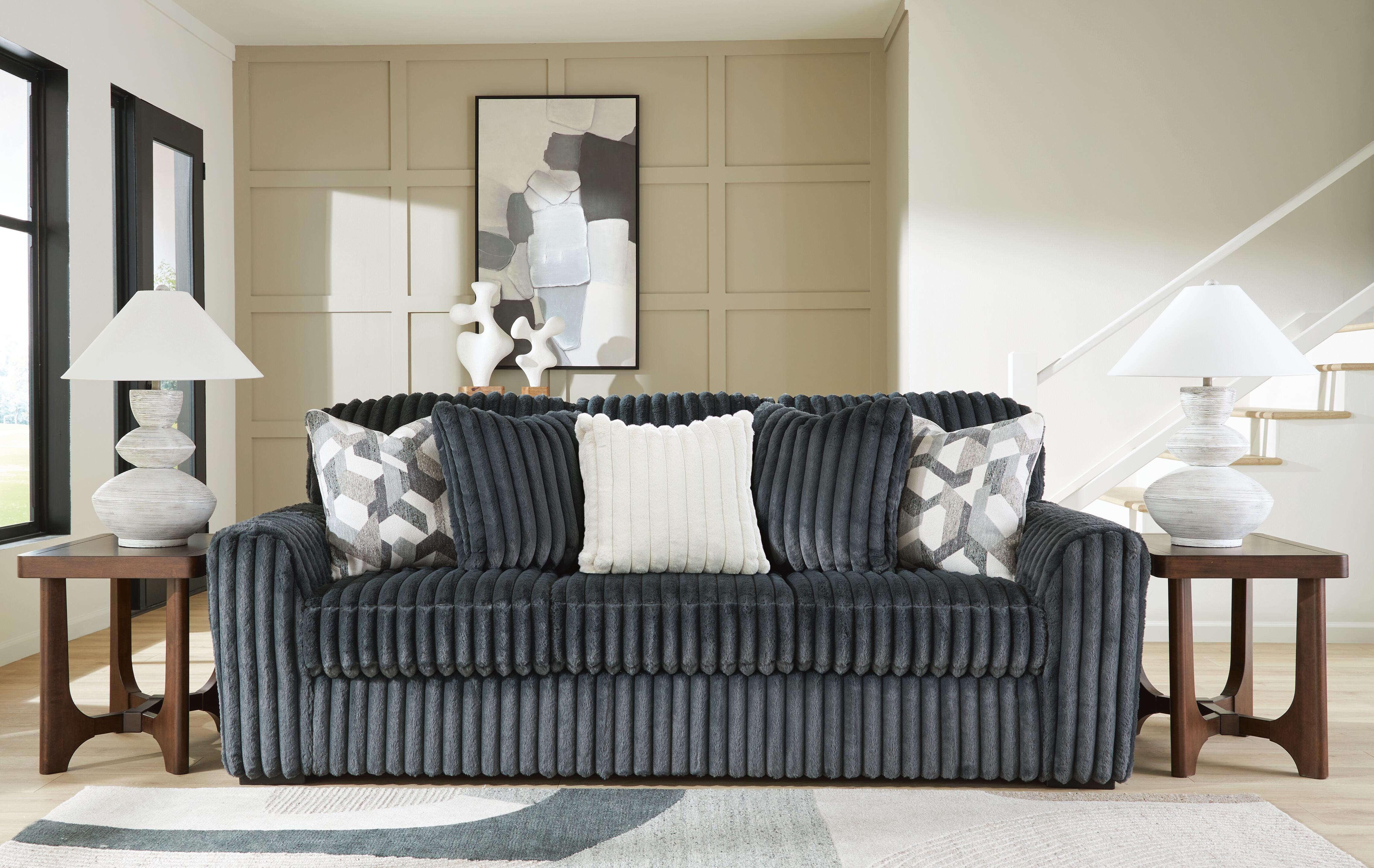 Midnight-Madness Sofa and Loveseat, Gunmetal, large