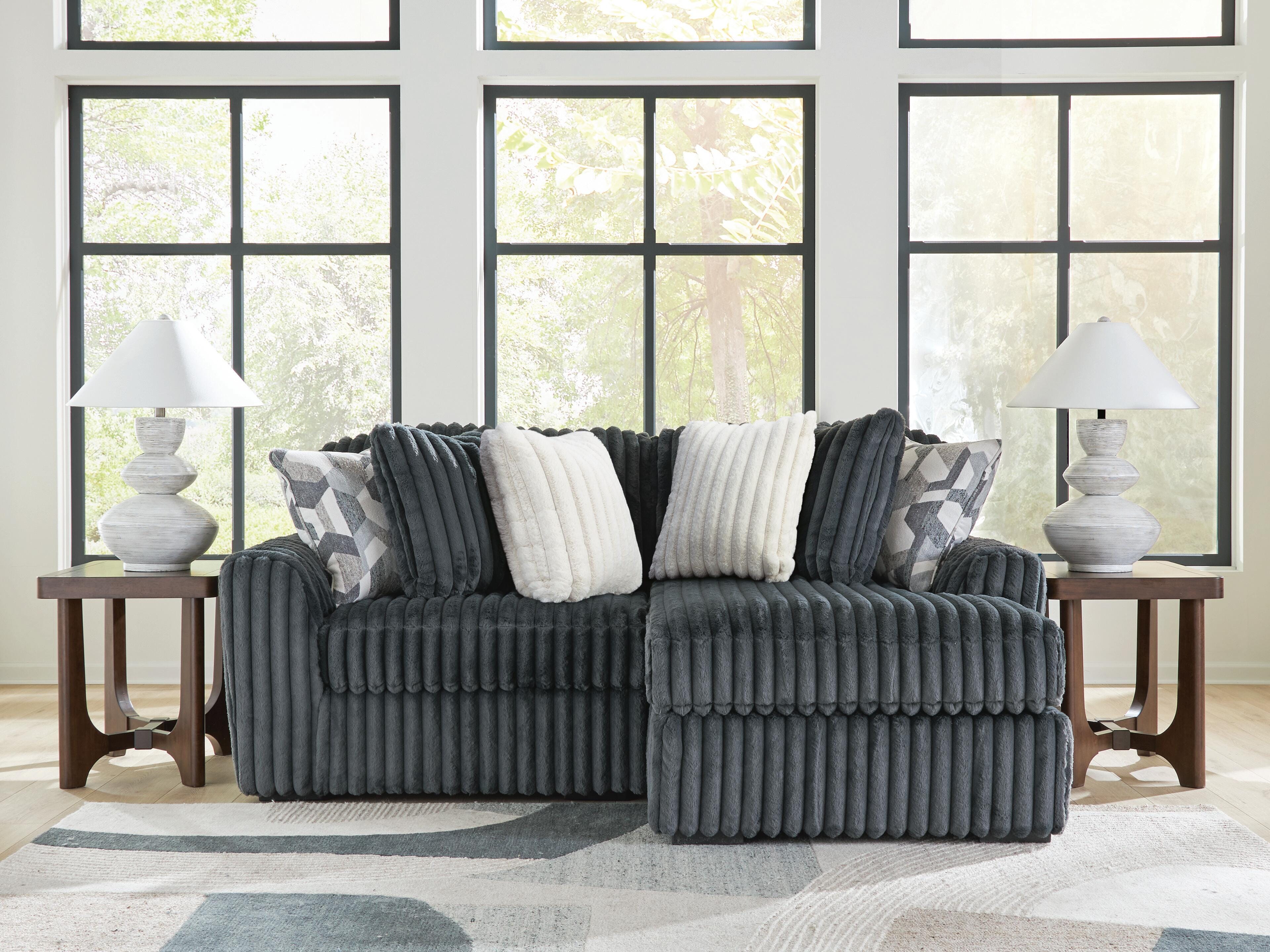 Midnight-Madness 2-Piece Sectional with Chaise, Gunmetal, large