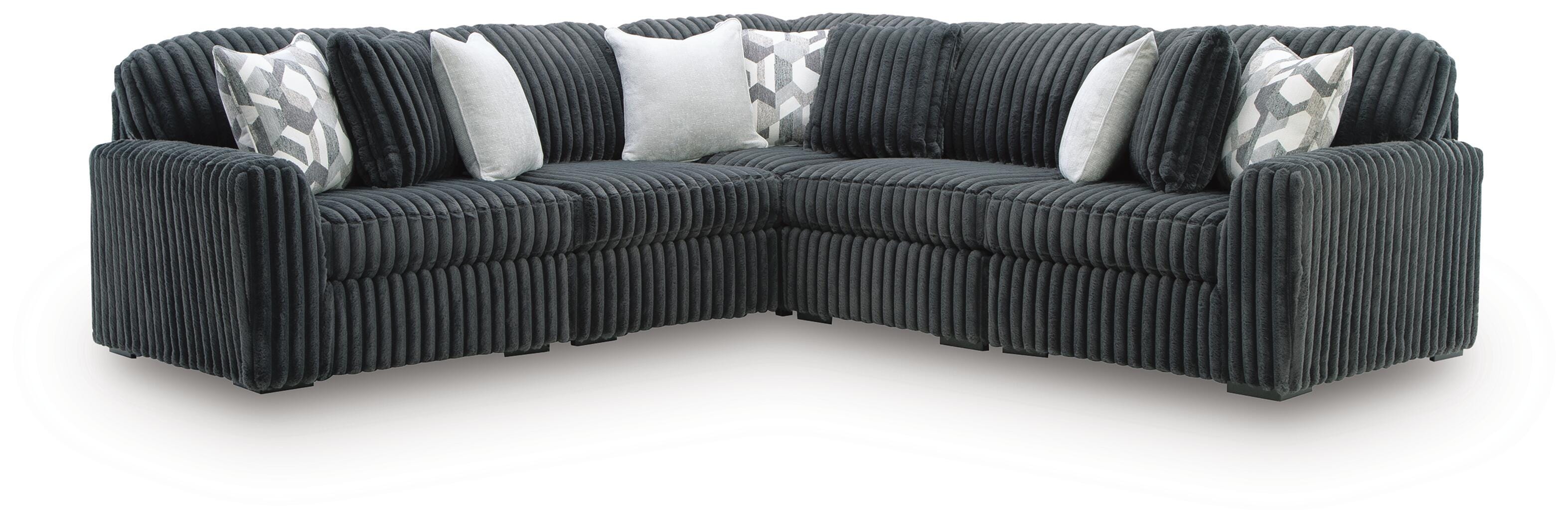 Midnight-Madness 5-Piece Sectional, Gunmetal, large