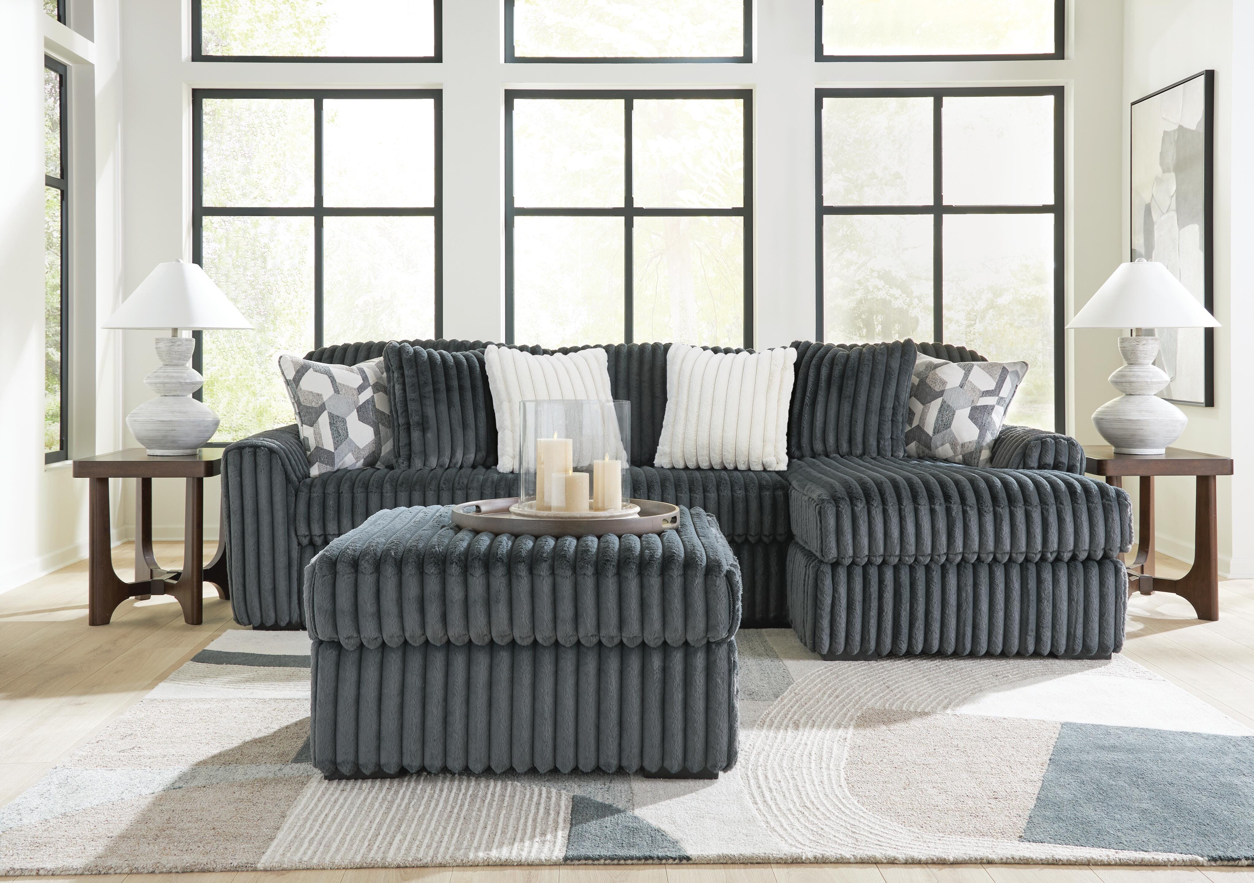 Midnight-Madness 2-Piece Sectional Sofa Chaise, Gunmetal, large