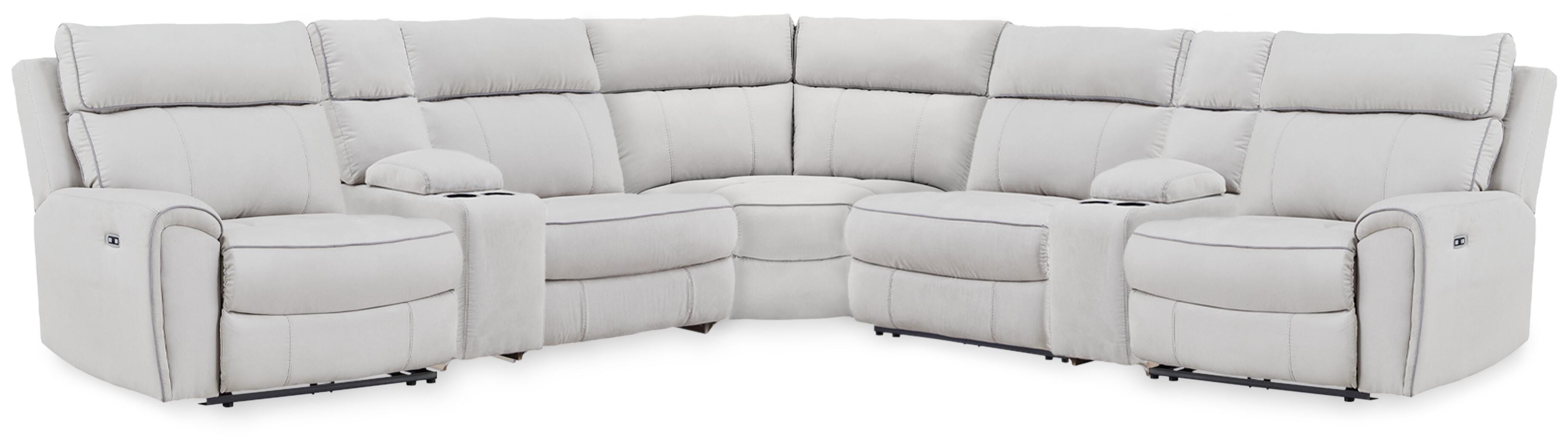Seccional reclinable Grafton Pike de 7 piezas con consolas de almacenamiento - image 1