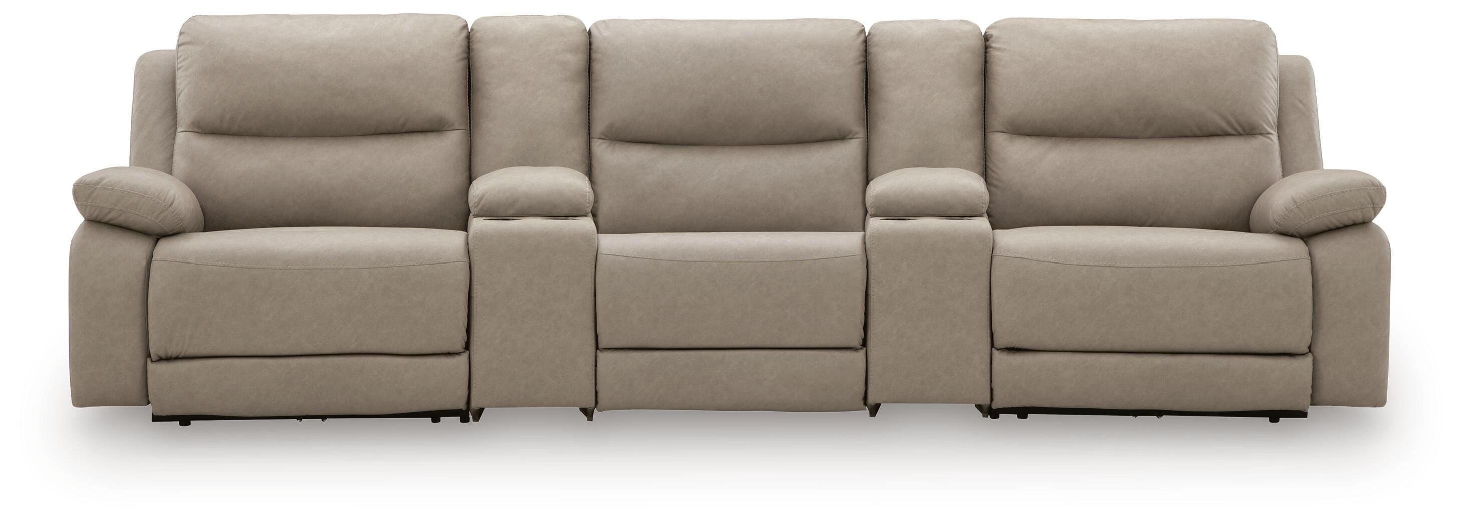 Seccional reclinable Brannigan de 5 piezas con consolas de almacenamiento - image 1