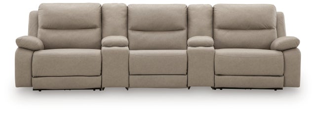 Brannigan 5-Piece Dual Power Reclining Modular Sectional with Consoles and 3 Reclining Seats
