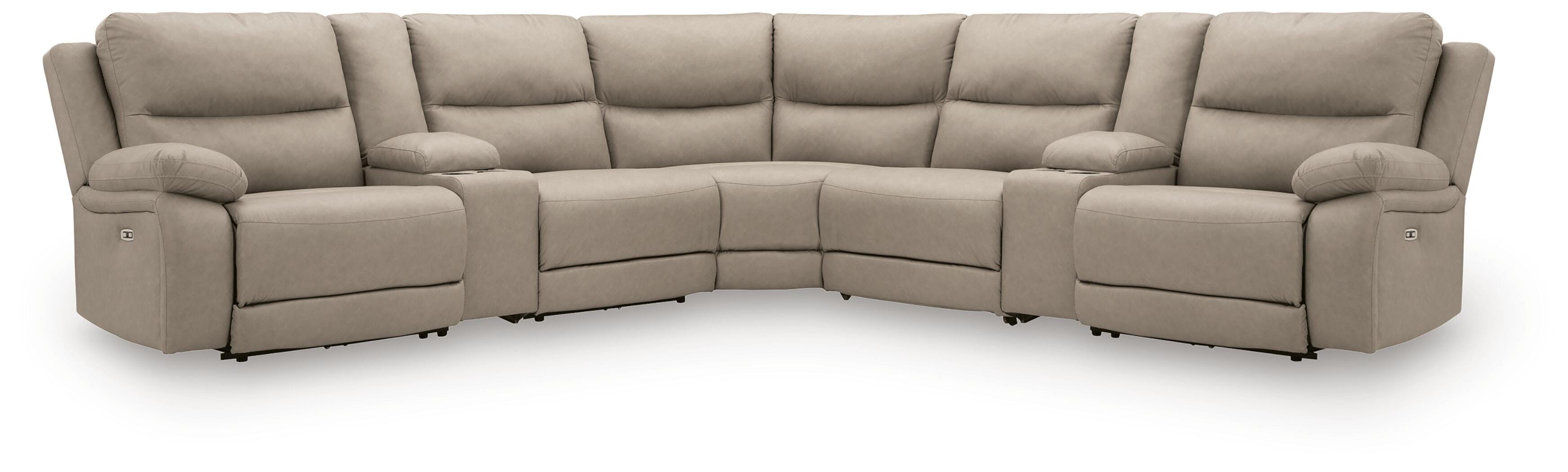 Seccional reclinable Brannigan de 7 piezas con consolas de almacenamiento - image 1