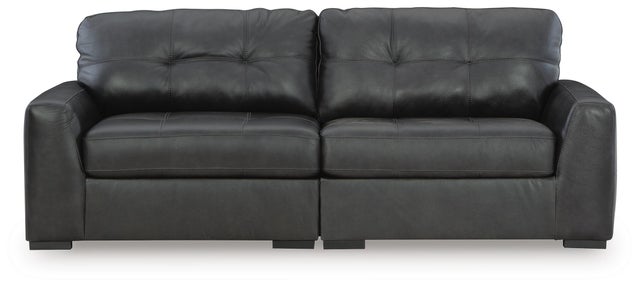 Brindley Pier 2-Piece Leather Modular Loveseat