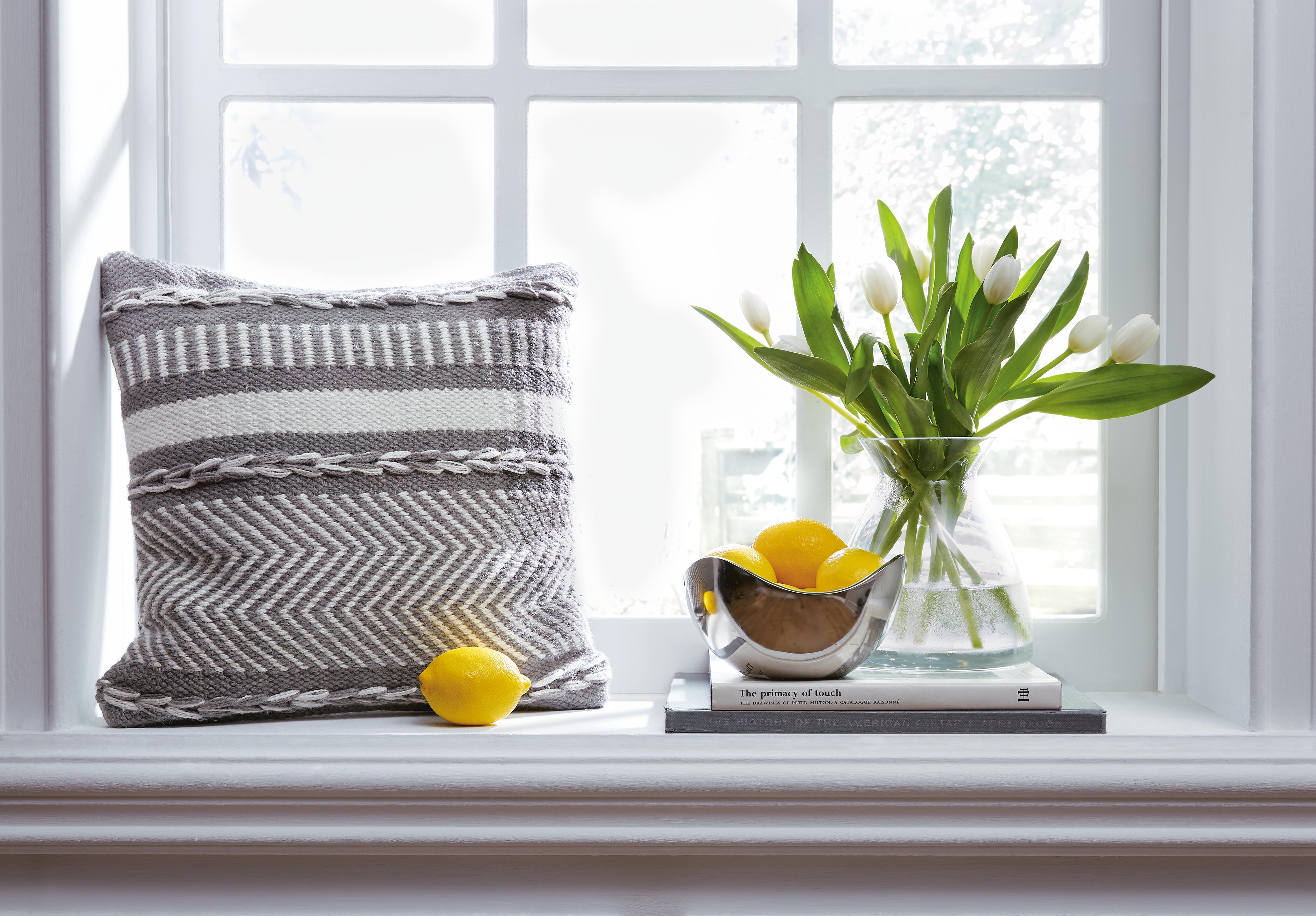 Yarnley Pillow, Gray/White, large