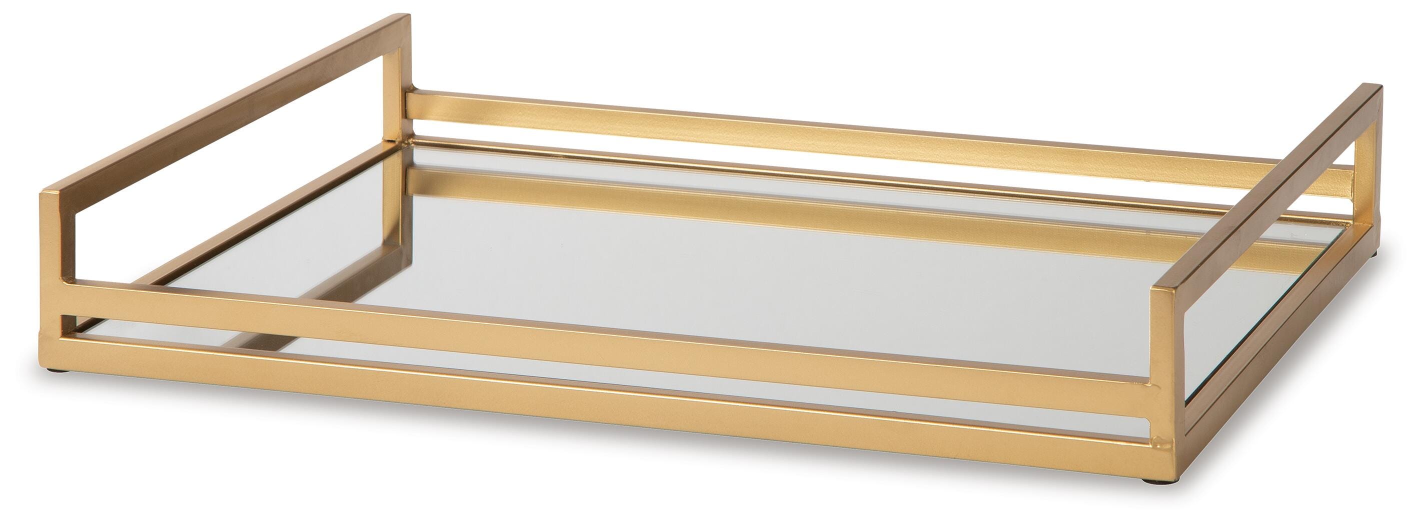 Derex Tray, Gold Finish, large