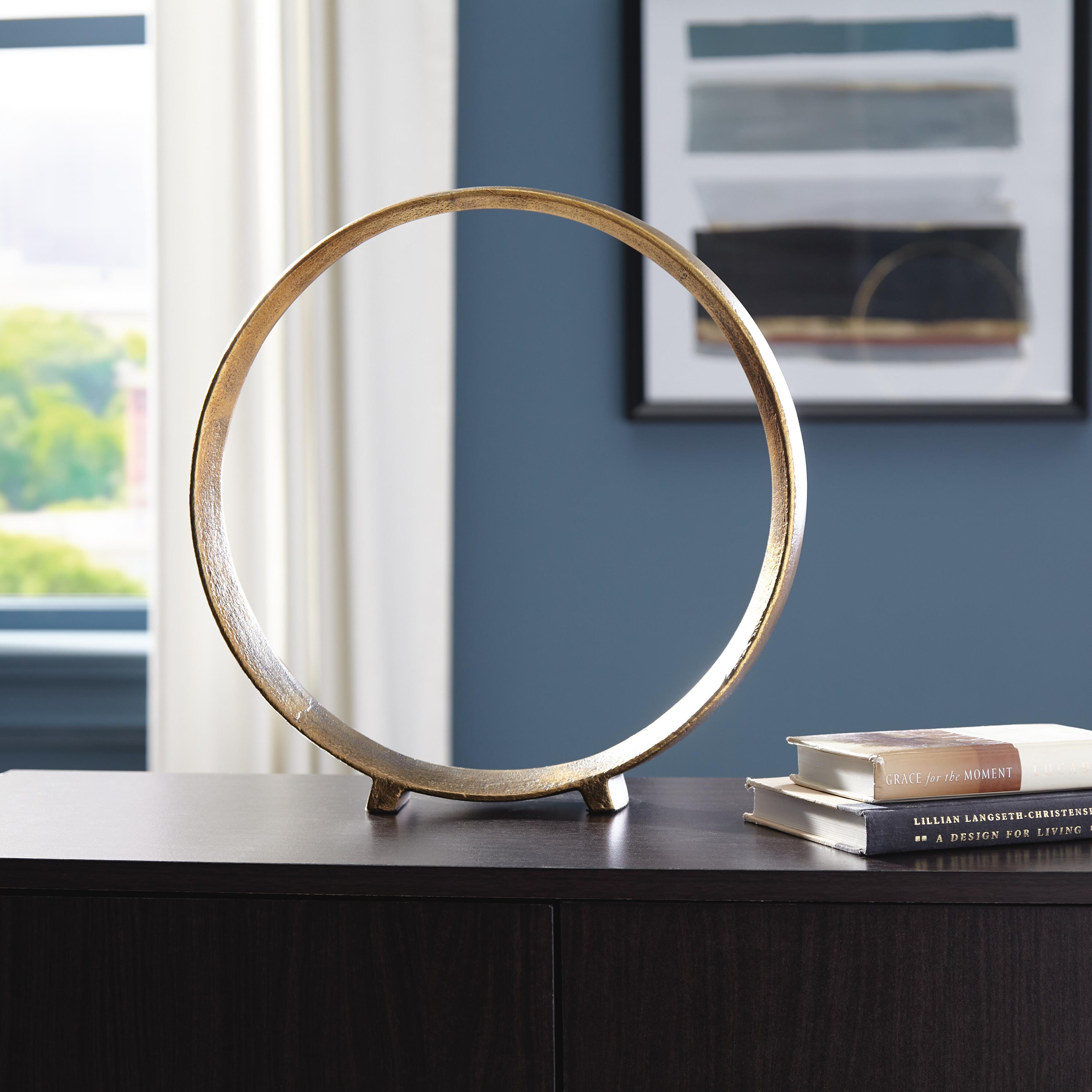 Ryandale Sculpture, Antique Brass Finish, rollover