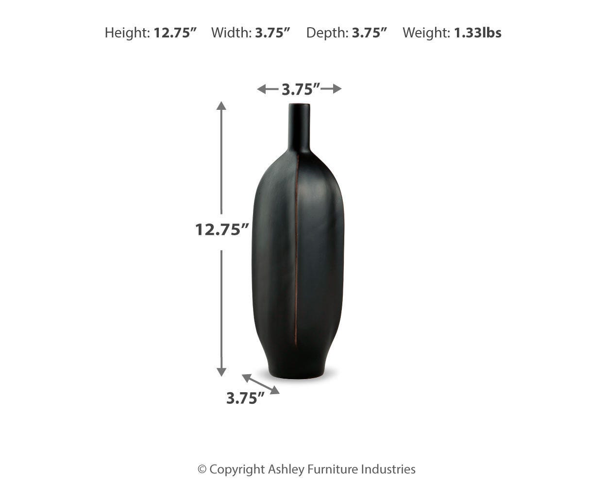 The dimensions of the Rhaveney Vase