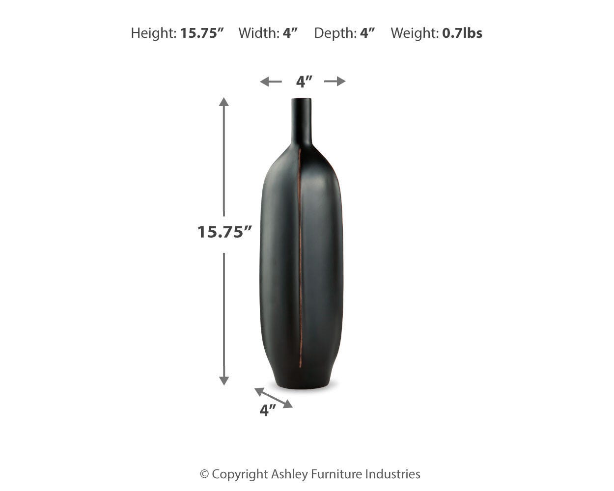 The dimensions of the Rhaveney Vase