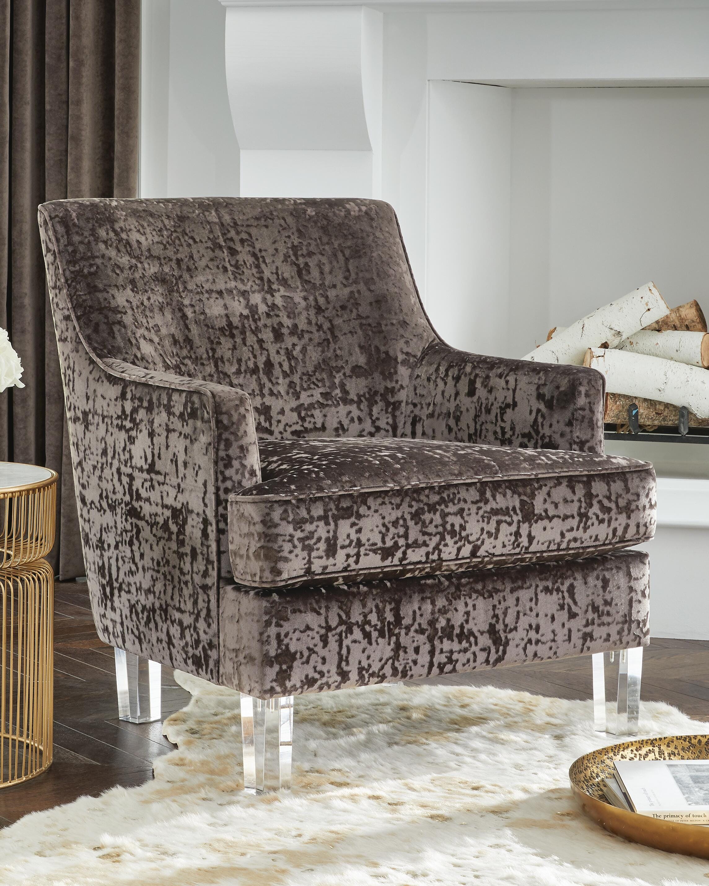 Gloriann Accent Chair, Charcoal, rollover