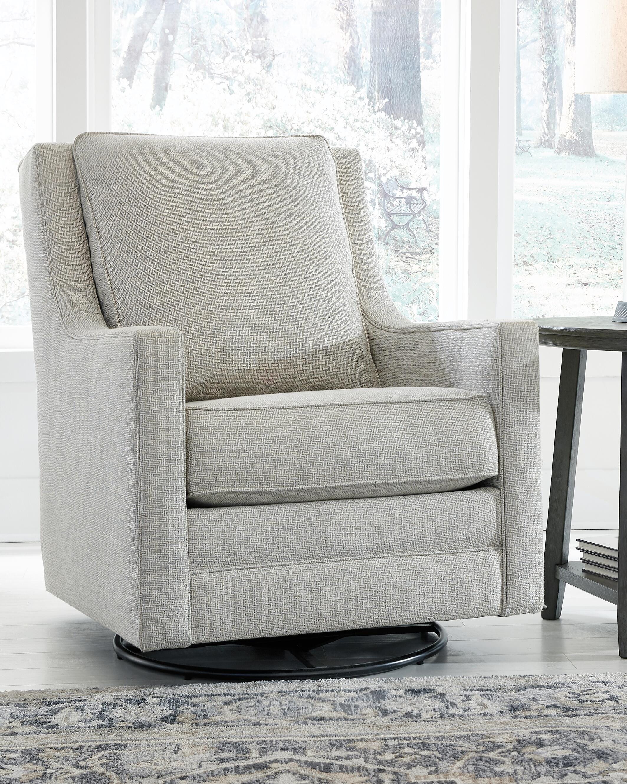 Kambria Swivel Glider Accent Chair, Frost, rollover