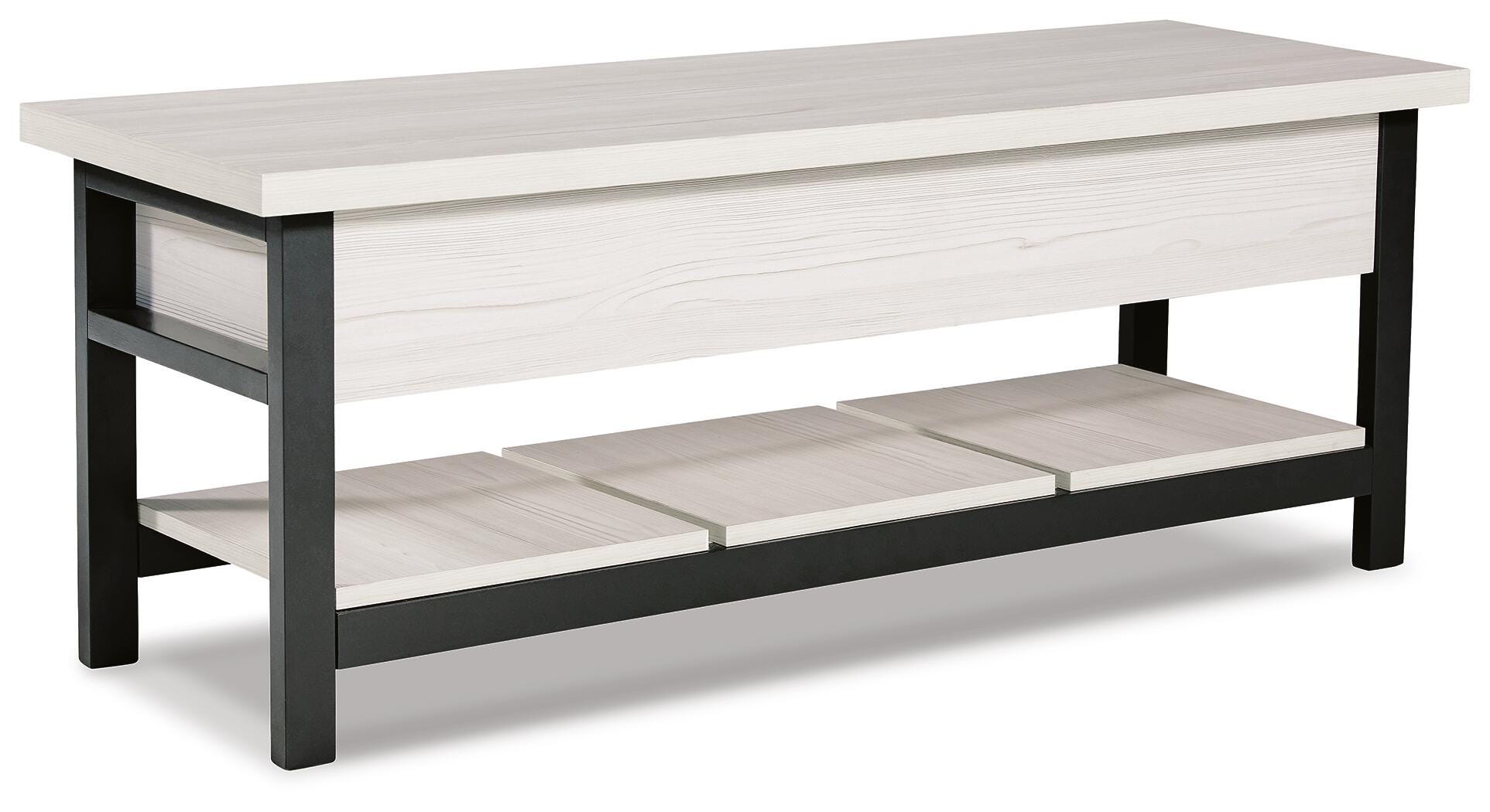 Rhyson Storage Bench, White, large