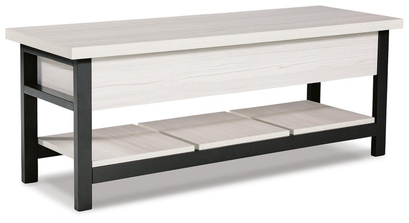 Rhyson Storage Bench, White