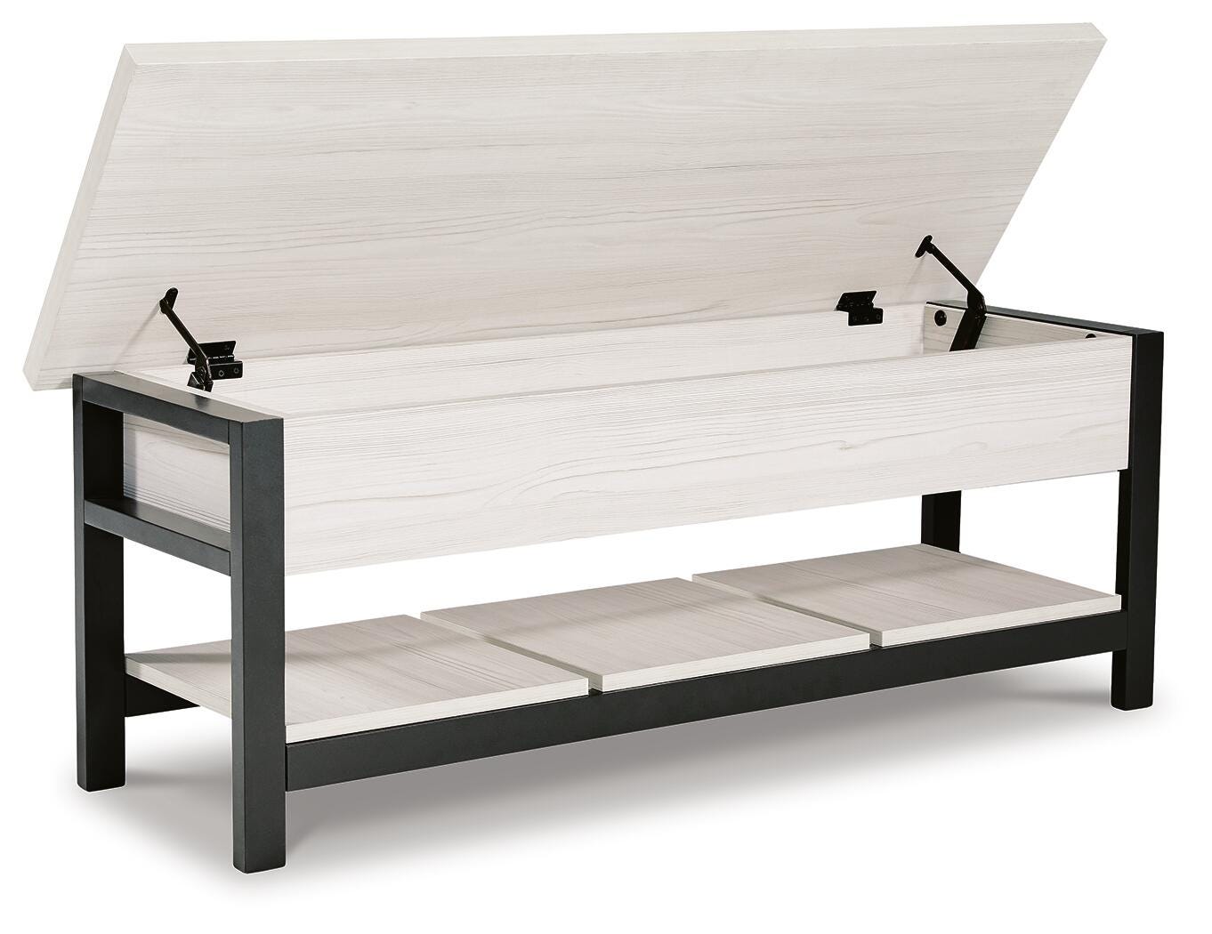 Rhyson Storage Bench, White, large