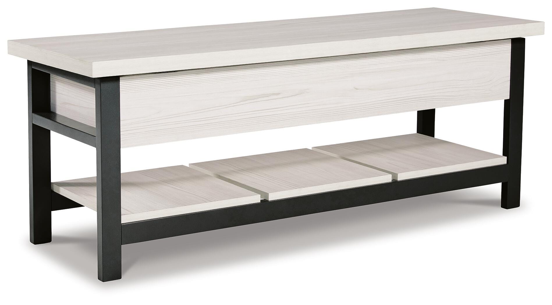 Rhyson Storage Bench, White, large