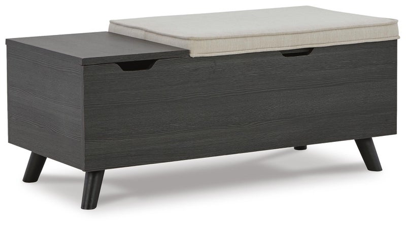 Yarlow Storage Bench with 2 Hidden Compartments, Linen/Gray