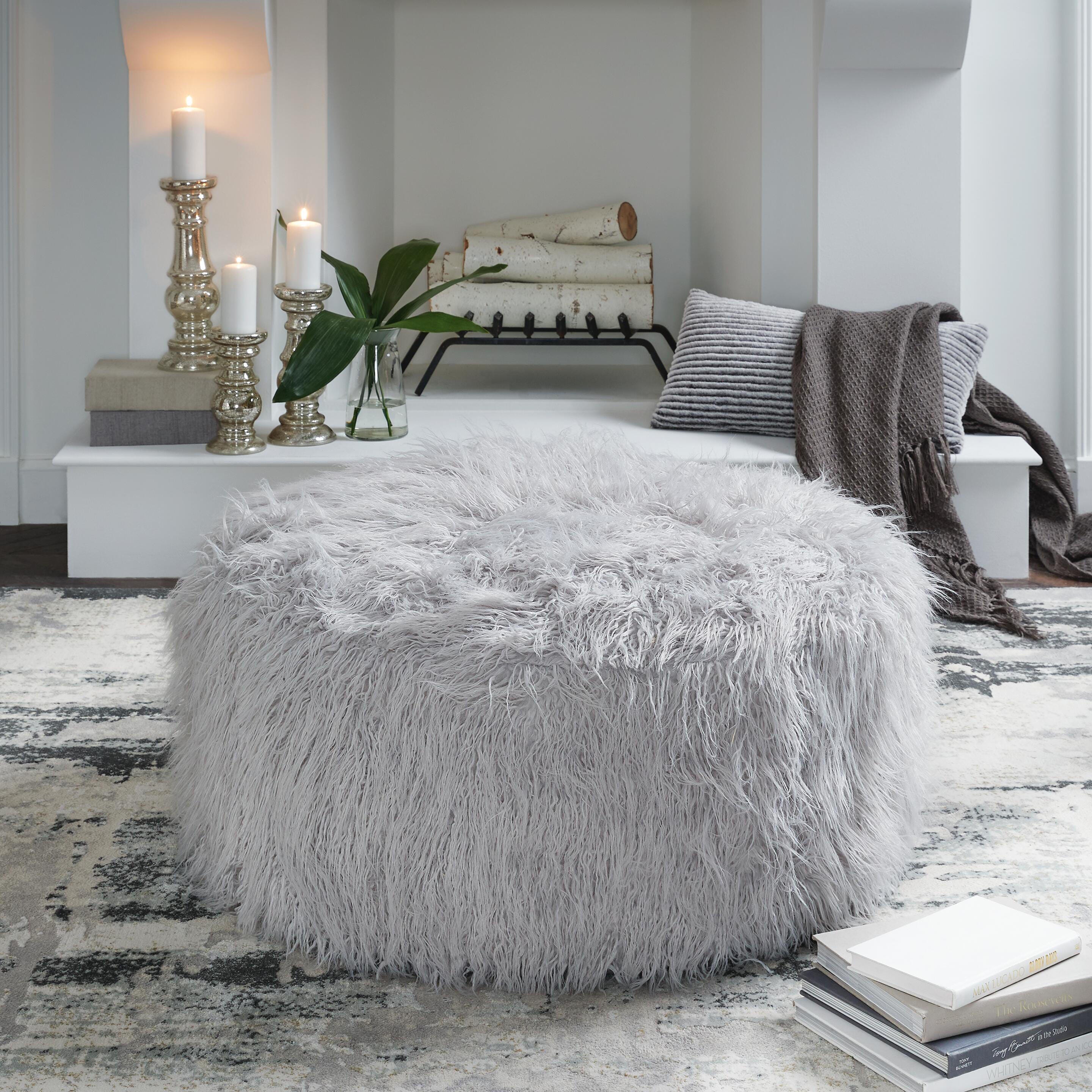Galice Oversized Accent Ottoman, Light Gray, rollover