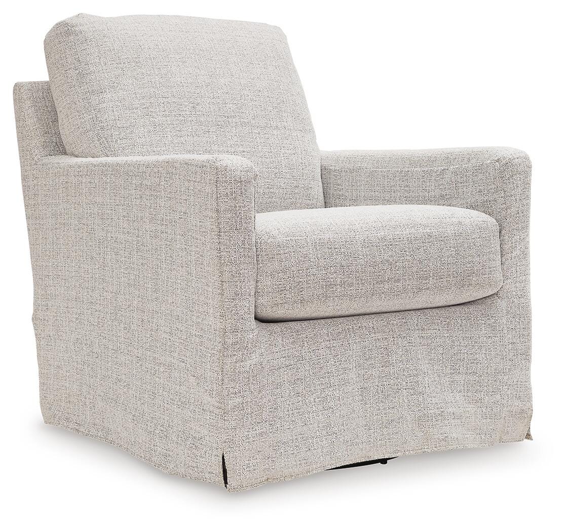 Nenana Next-Gen Nuvella Swivel Glider Accent Chair, Stone, large