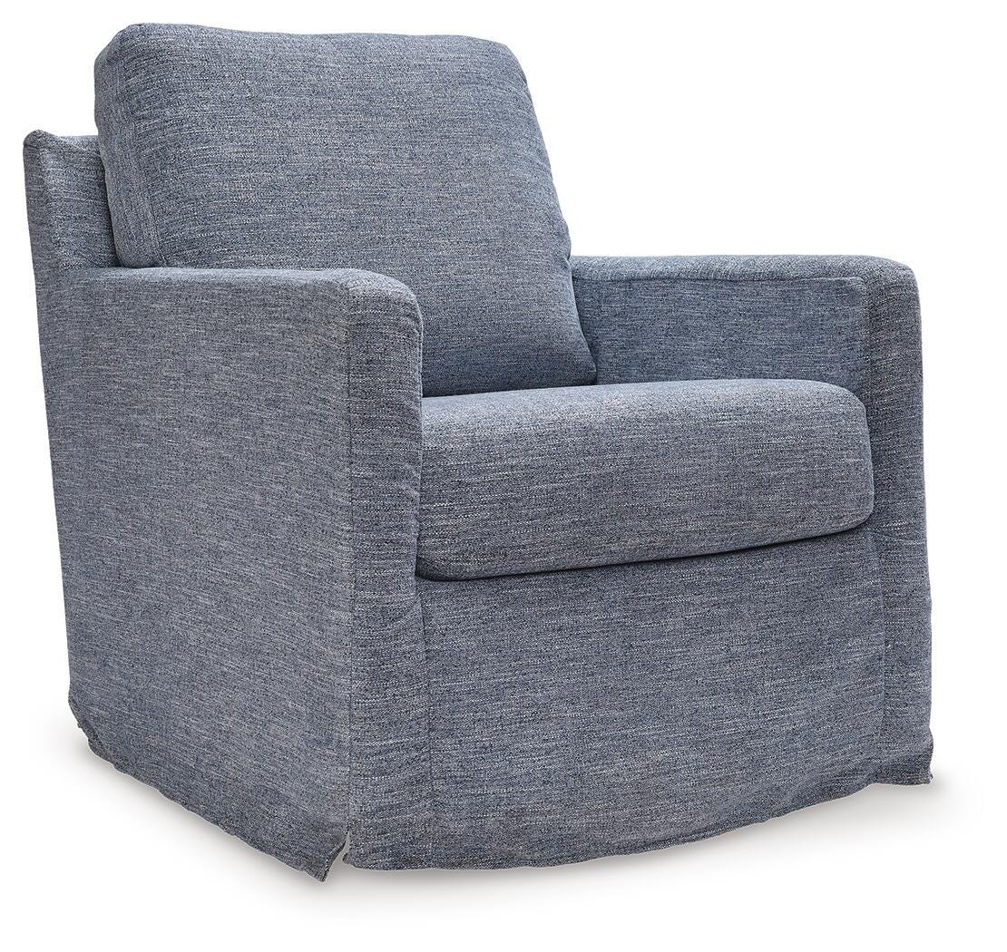 Nenana Next-Gen Nuvella Swivel Glider Accent Chair, Denim, large