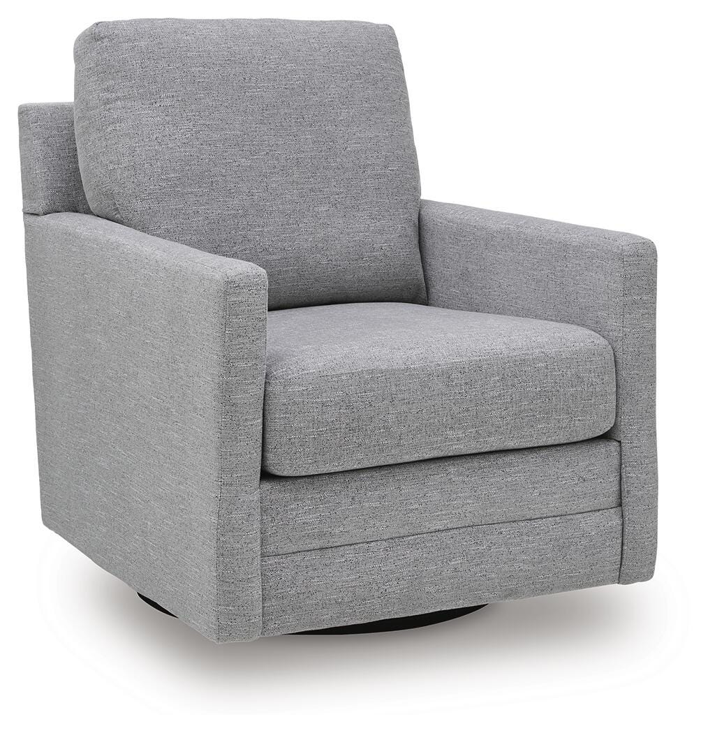 Freybourne Next-Gen Nuvella Swivel Accent Chair, Pewter, large