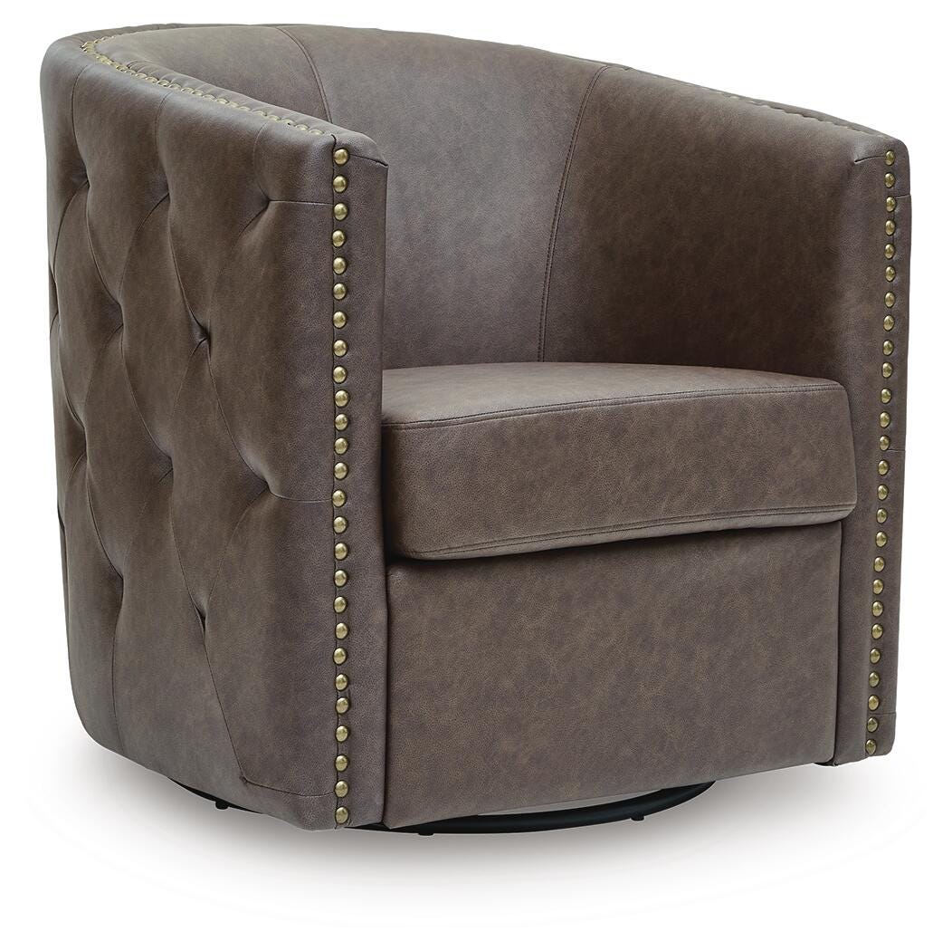 Brentlow Swivel Accent Chair, Granite, large